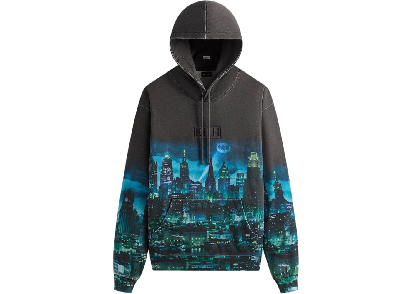 kith x batman gotham vintage nelson hoodie black