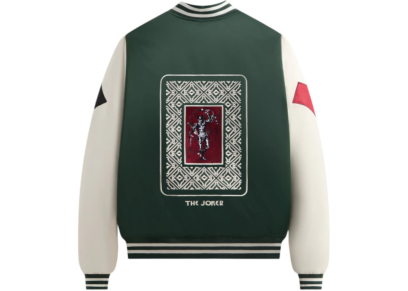 kith x batman joker satin bomber jacket ivy green