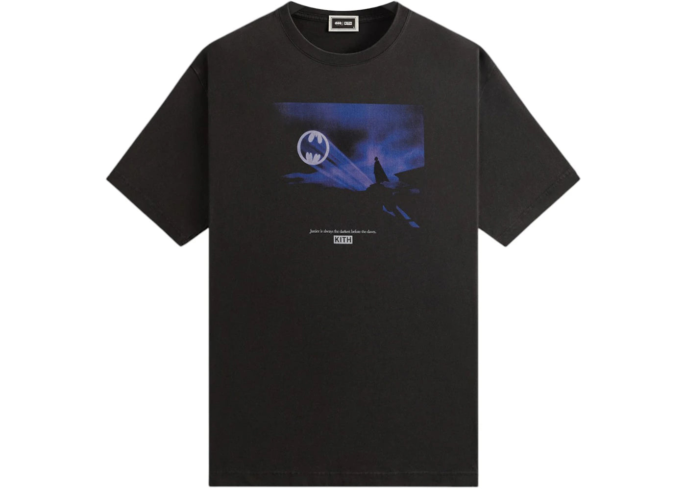 kith x batman justice vintage tee black