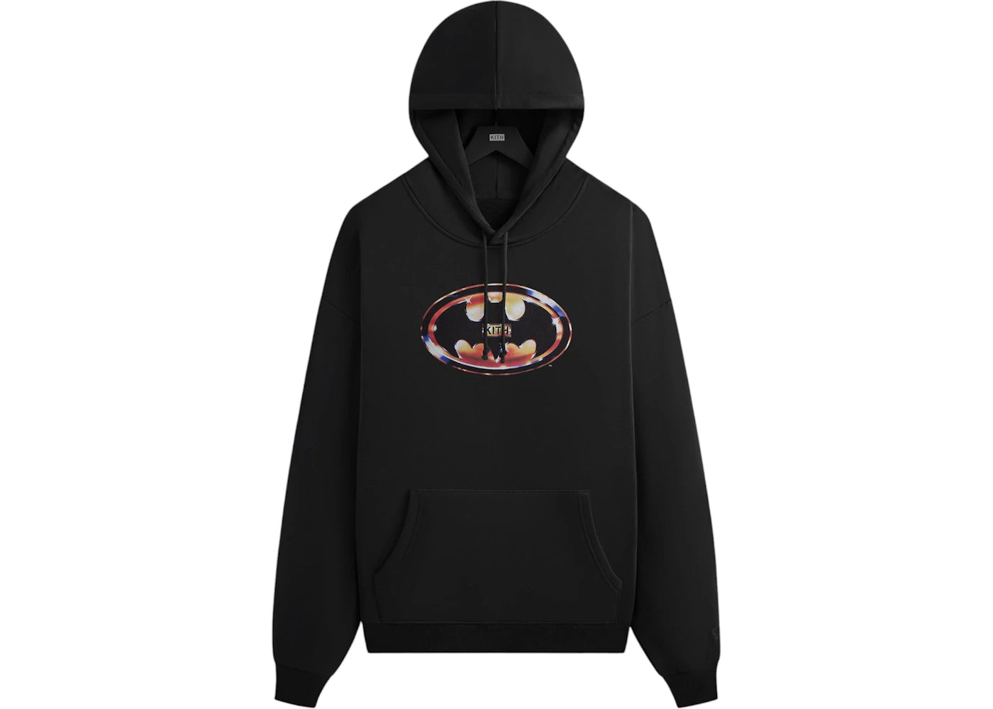 kith x batman logo vintage nelson hoodie black