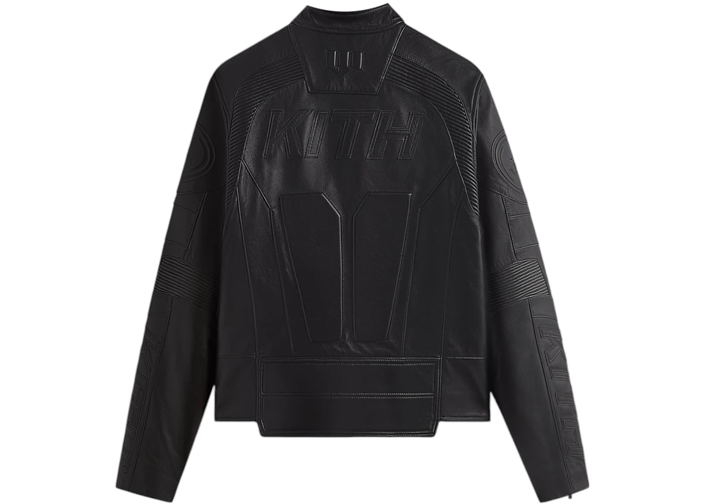 kith x batman wayne industries moto jacket black