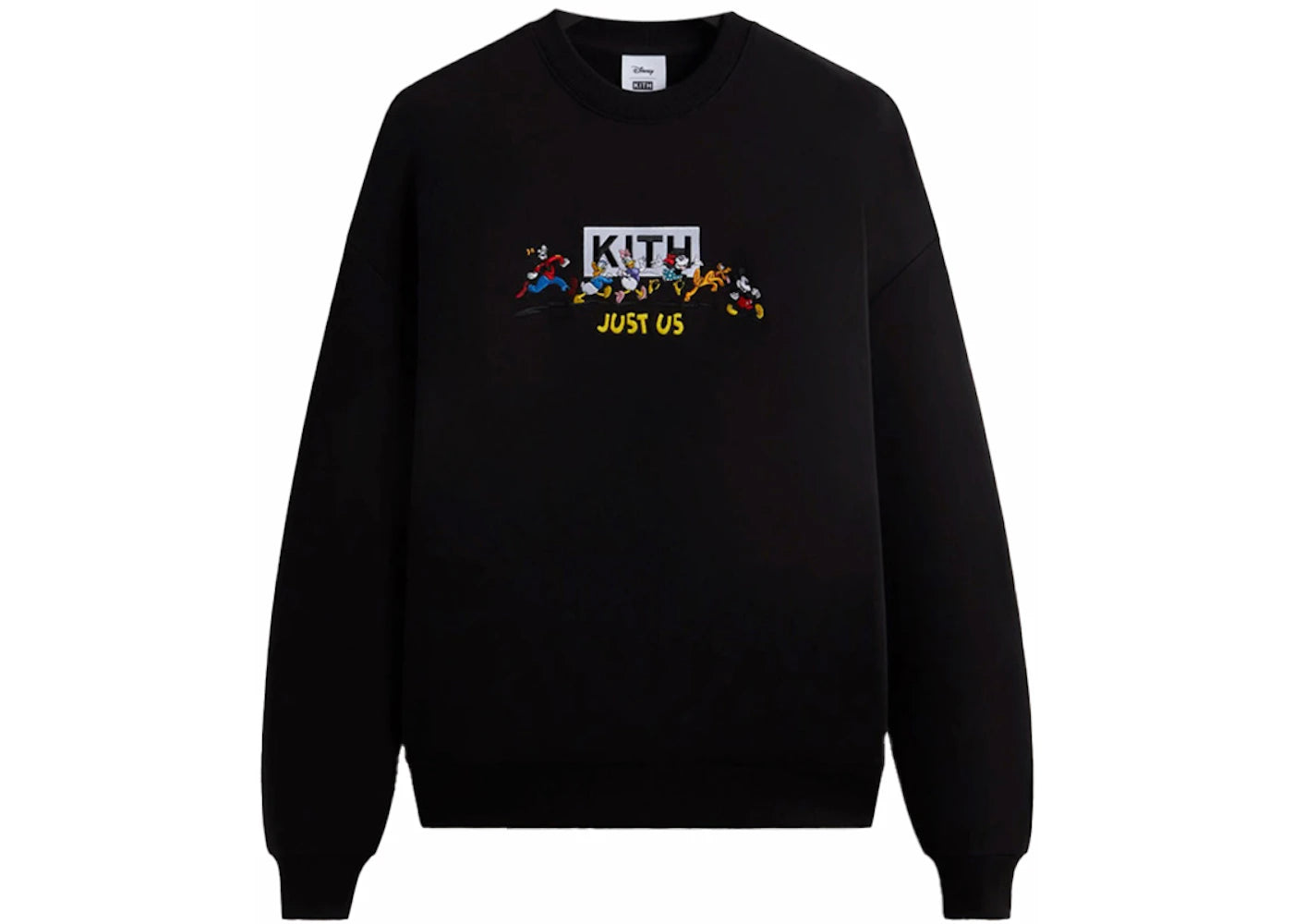 kith x disney mickey & friends family crewneck black