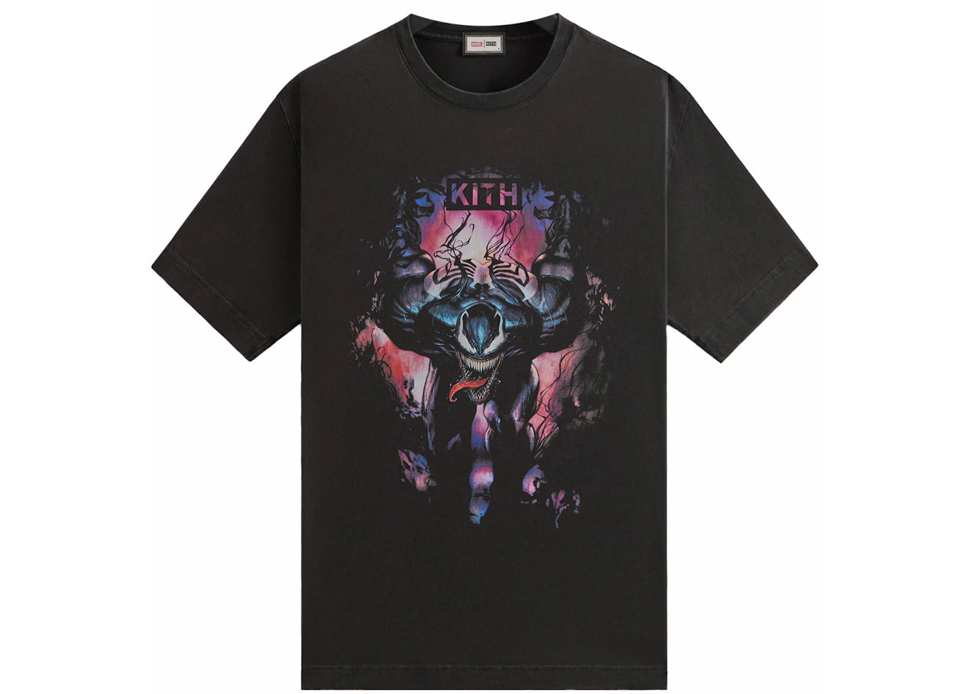 kith x marvel symbiote vintage tee black
