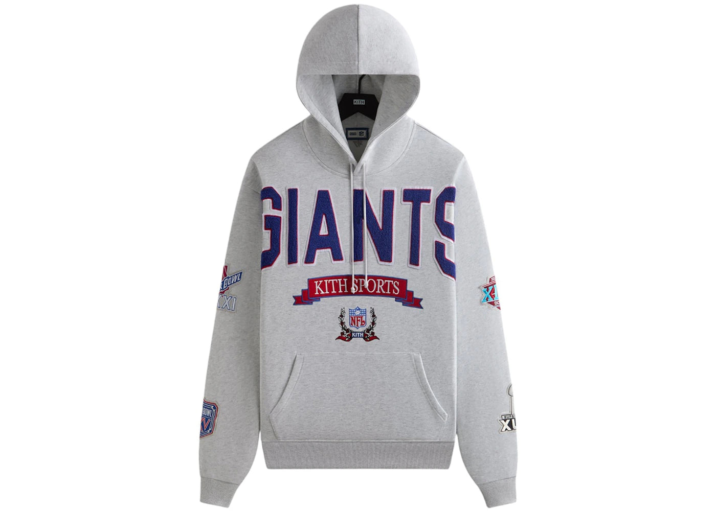 kith x nfl 47 giants nelson hoodie light heather grey