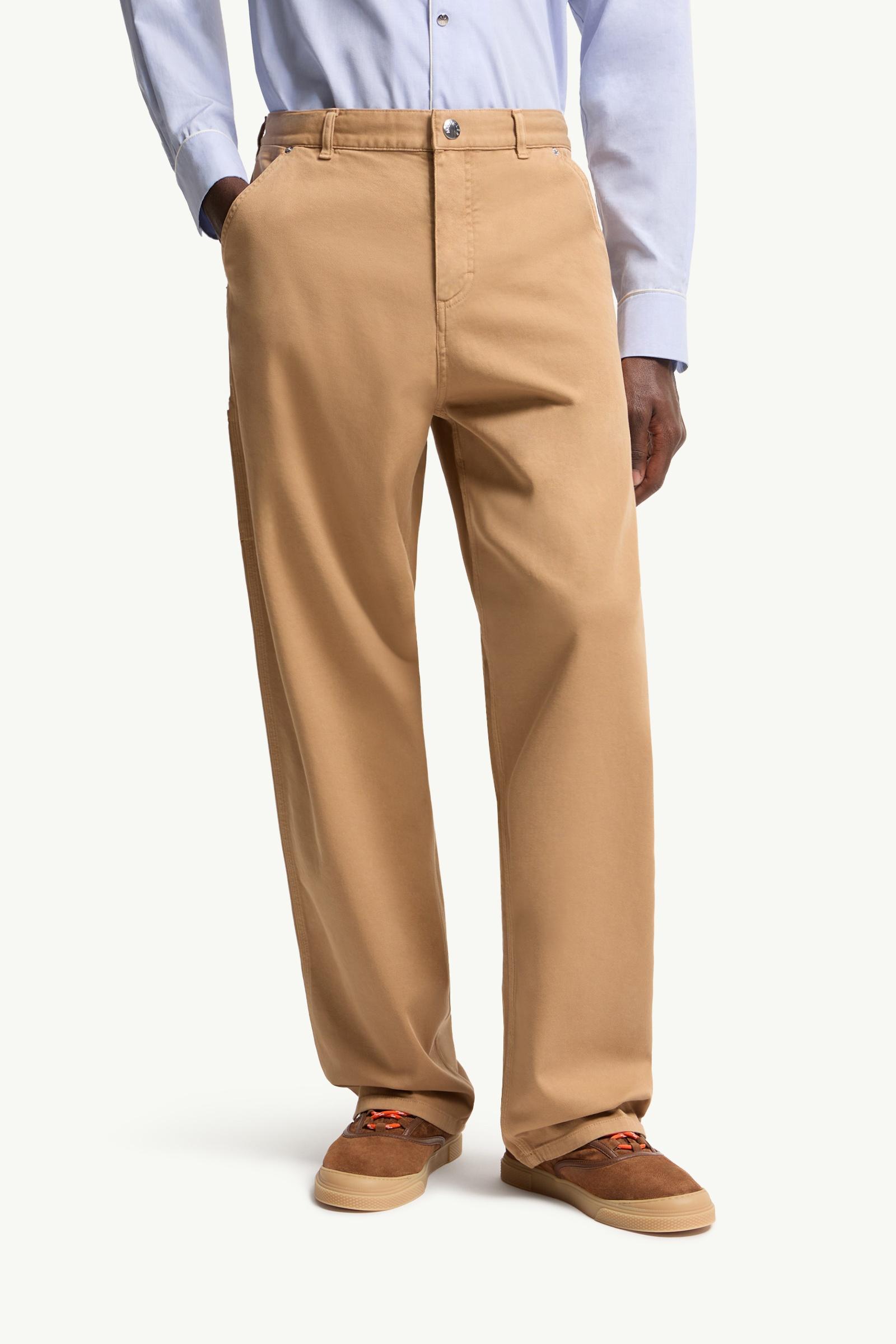 Moncler Cargo Cotton Blend Gabardine Pants Camel Beige Camel Beige