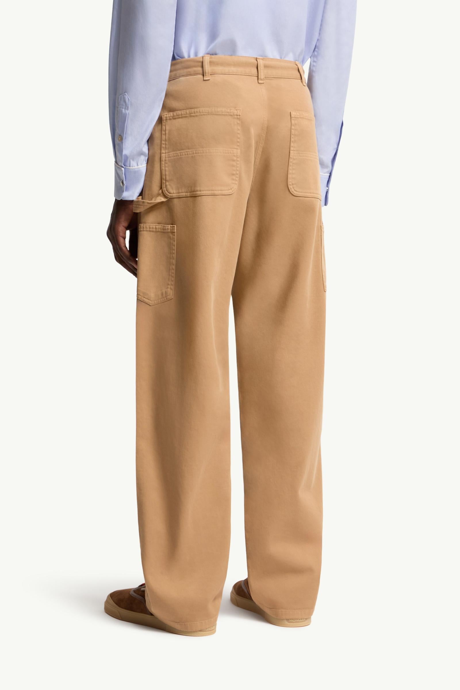 Moncler Cargo Cotton Blend Gabardine Pants Camel Beige Camel Beige
