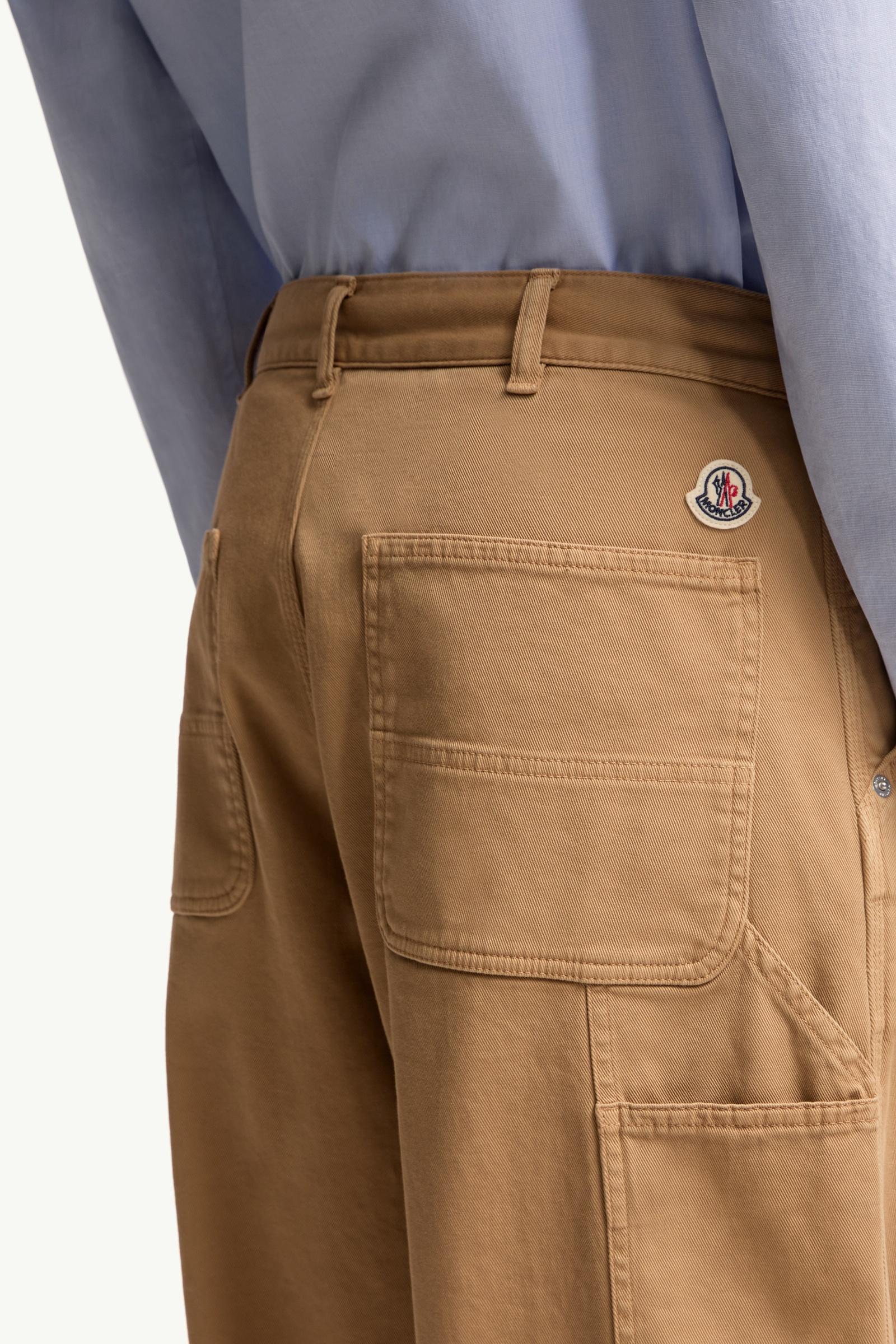 Moncler Cargo Cotton Blend Gabardine Pants Camel Beige Camel Beige