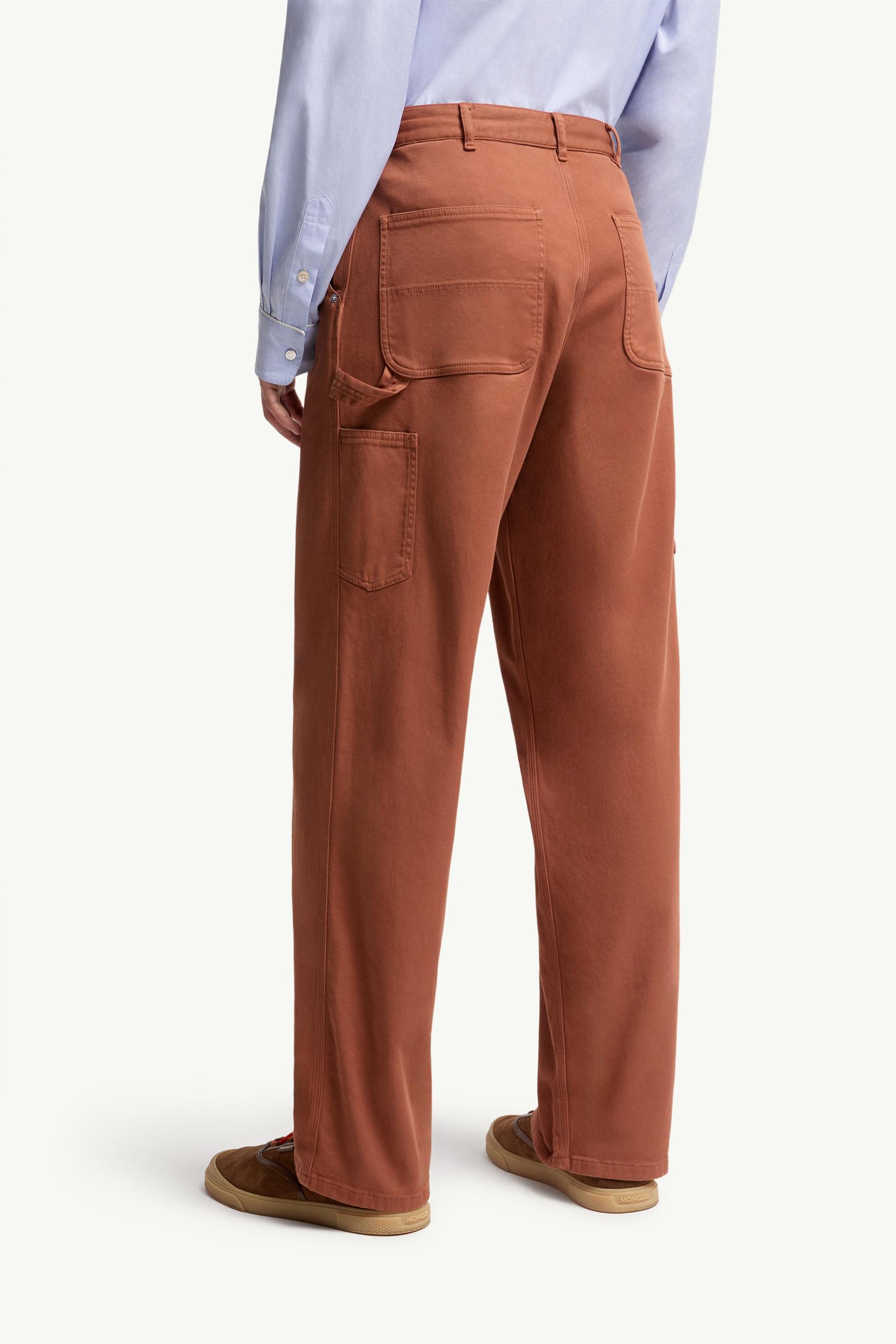 Moncler Cargo Cotton Blend Gabardine Pants Red Brown Red Brown