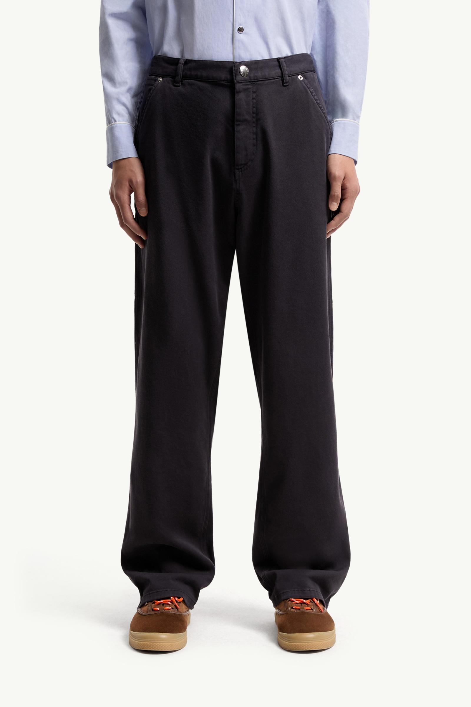 Moncler Cargo Cotton Blend Gabardine Pants Navy Blue Navy Blue