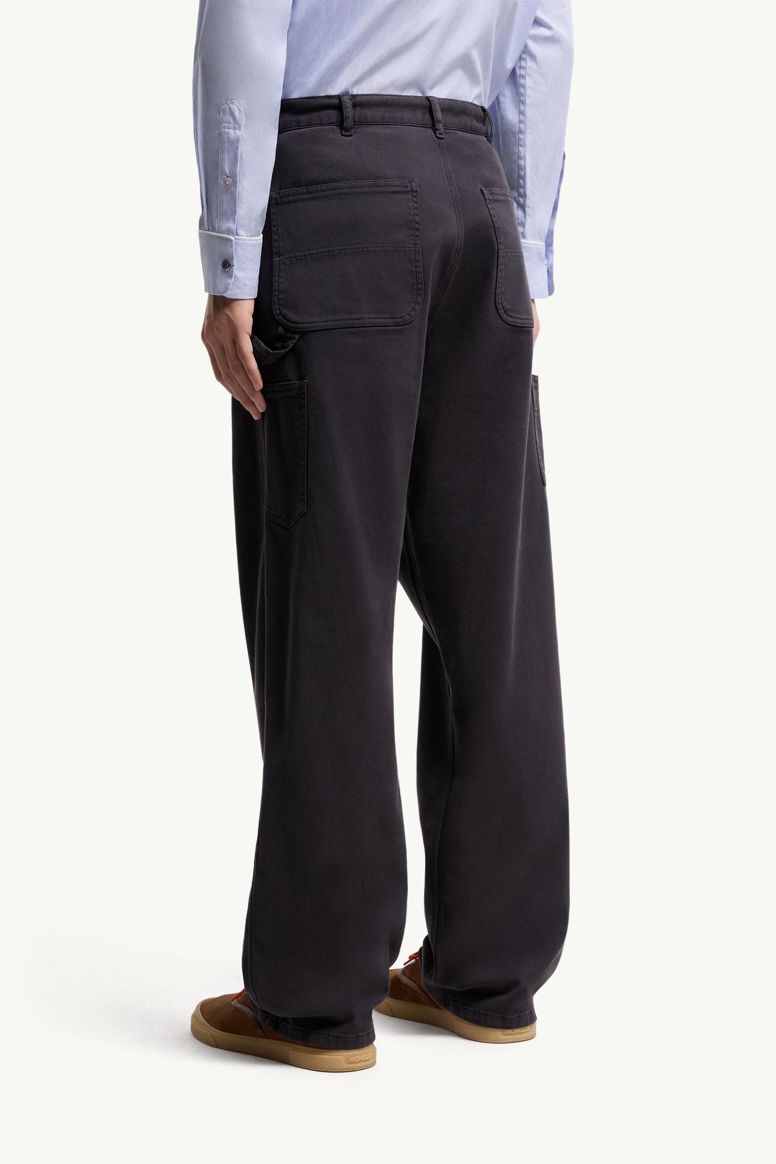 Moncler Cargo Cotton Blend Gabardine Pants Navy Blue Navy Blue