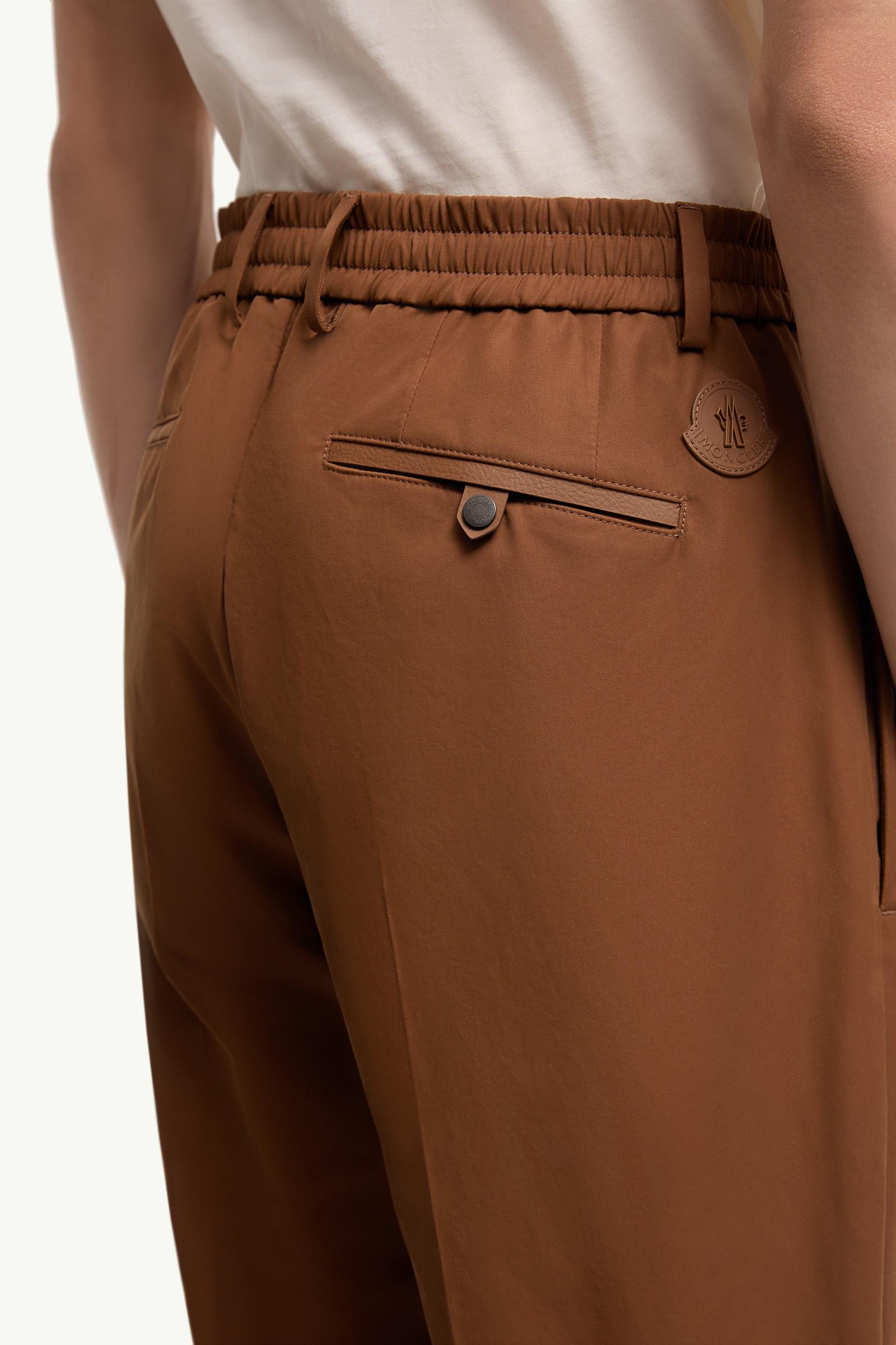 Moncler Technical Cotton Blend Pants Light Brown Light Brown