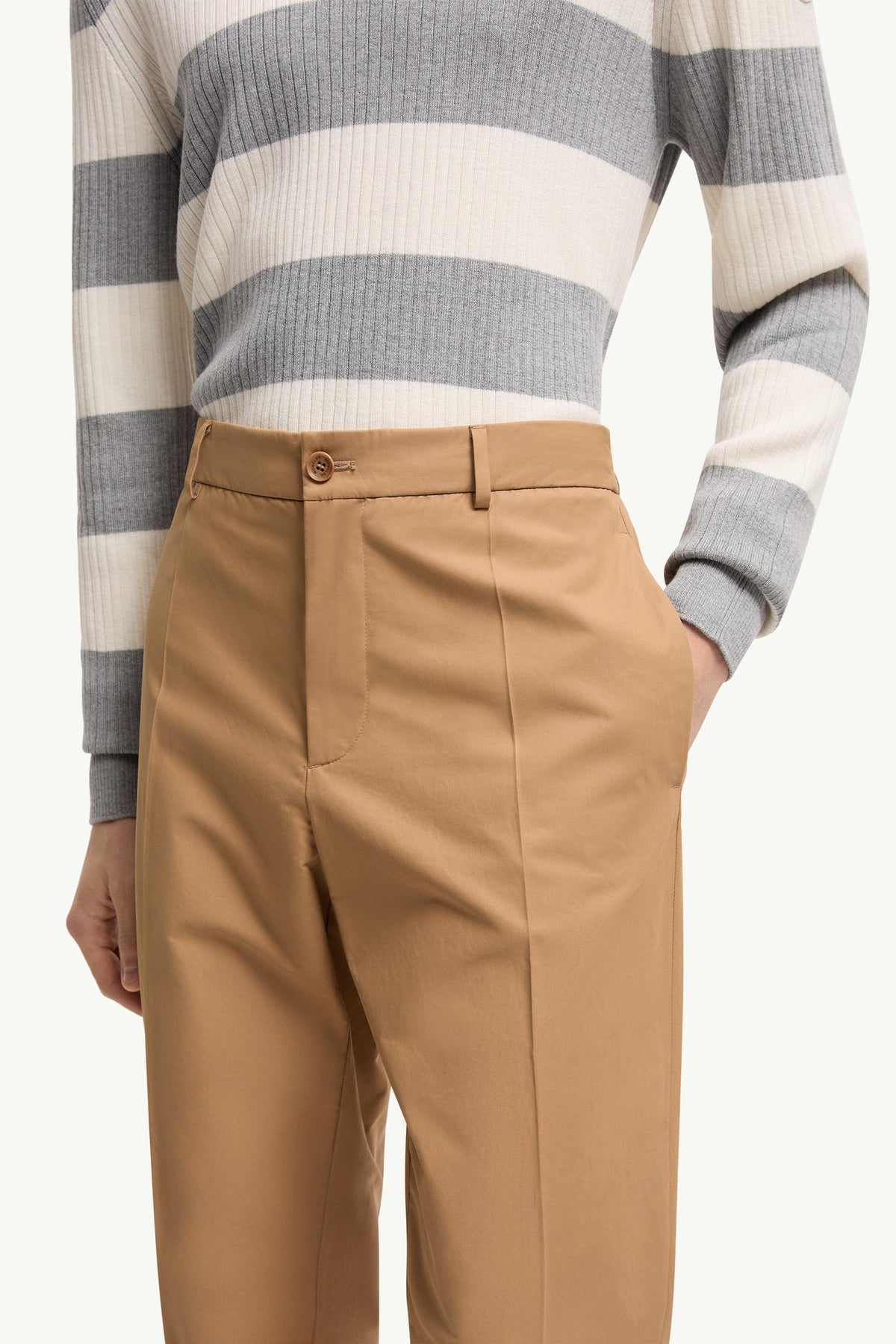 Moncler Technical Cotton Blend Pants Beige Beige