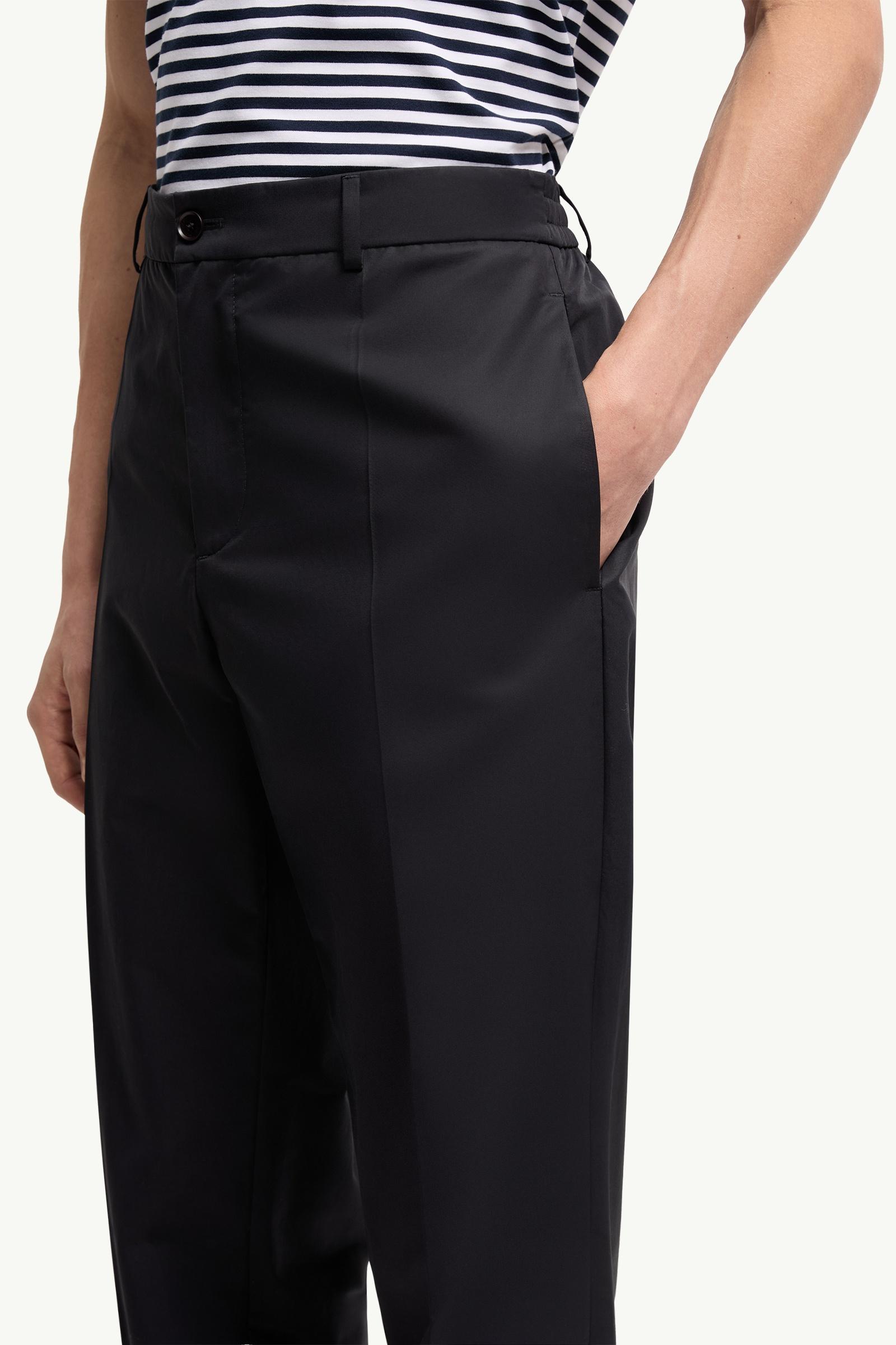 Moncler Technical Cotton Blend Pants Navy Blue Navy Blue