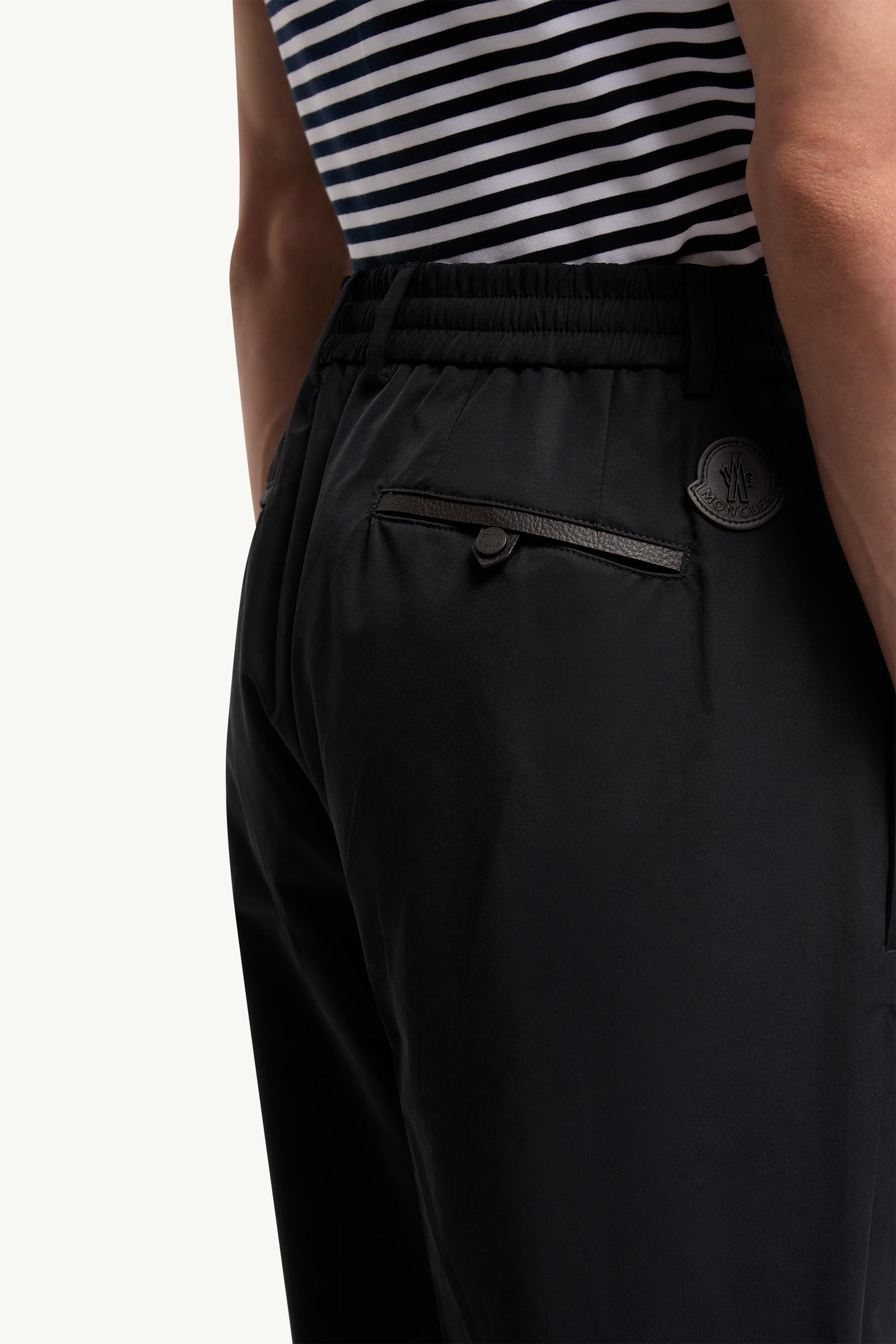 Moncler Technical Cotton Blend Pants Navy Blue Navy Blue