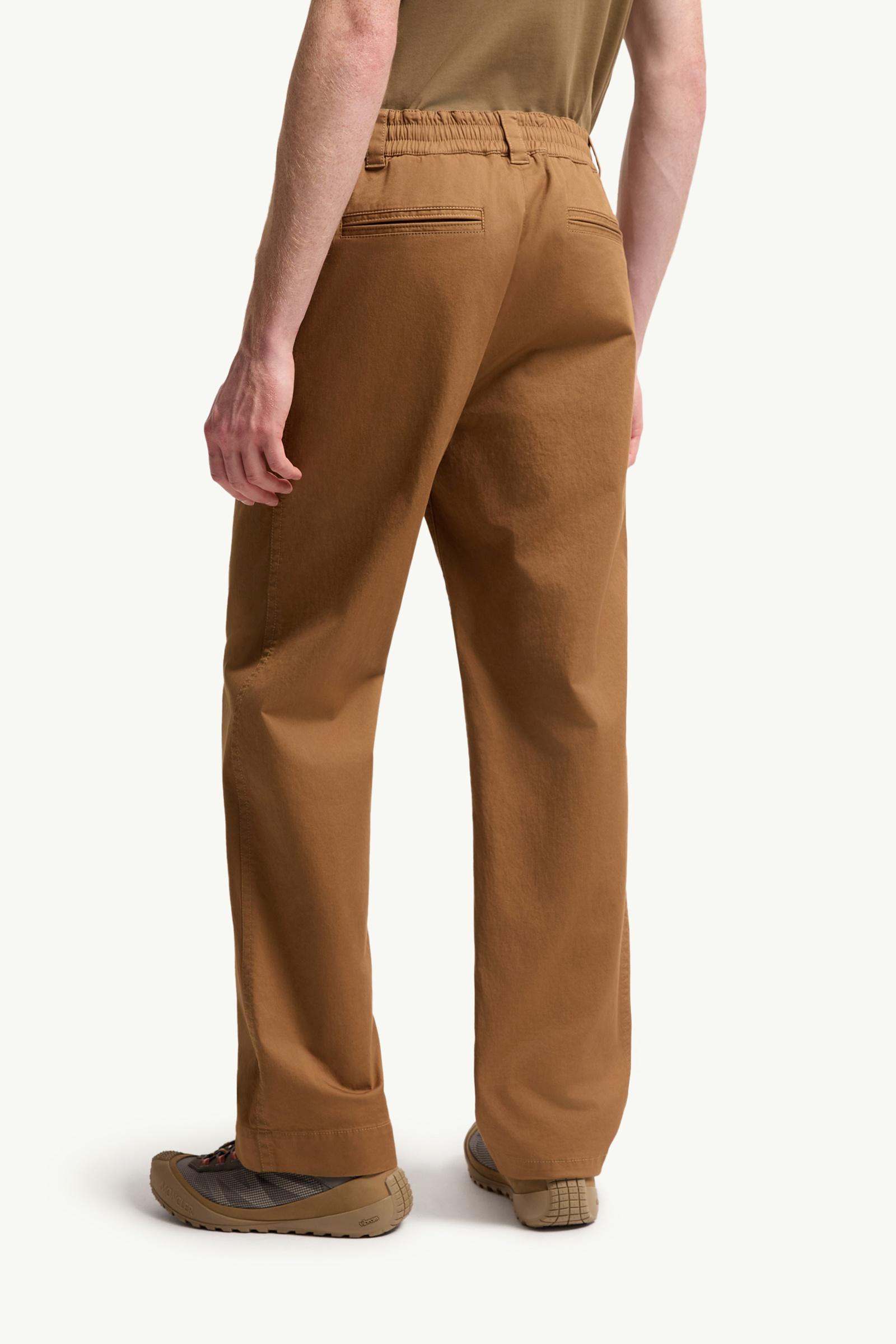Moncler Cotton Blend Gabardine Pants Light Brown Light Brown