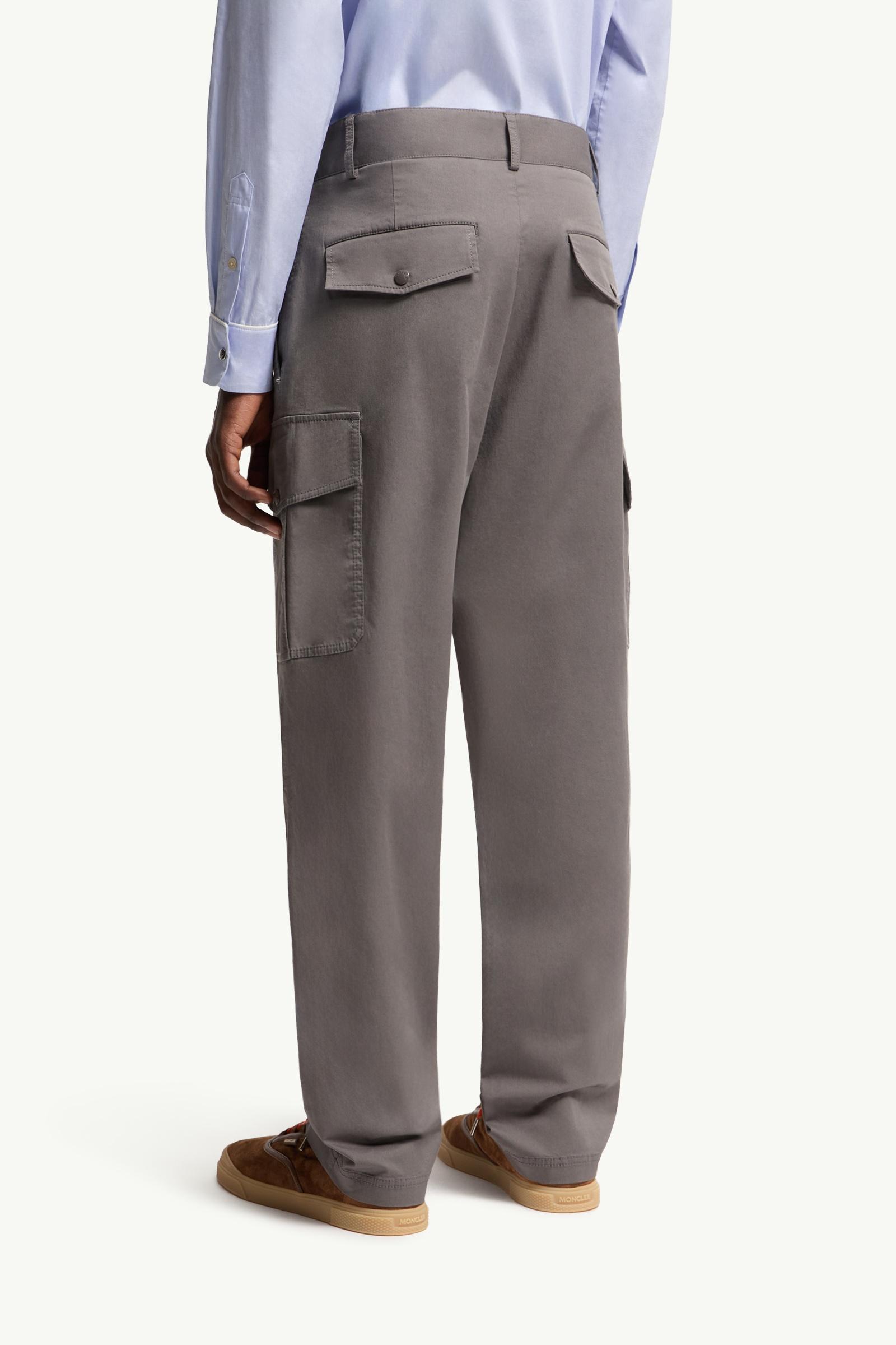 Moncler Cargo Cotton Blend Gabardine Pants Grey Grey