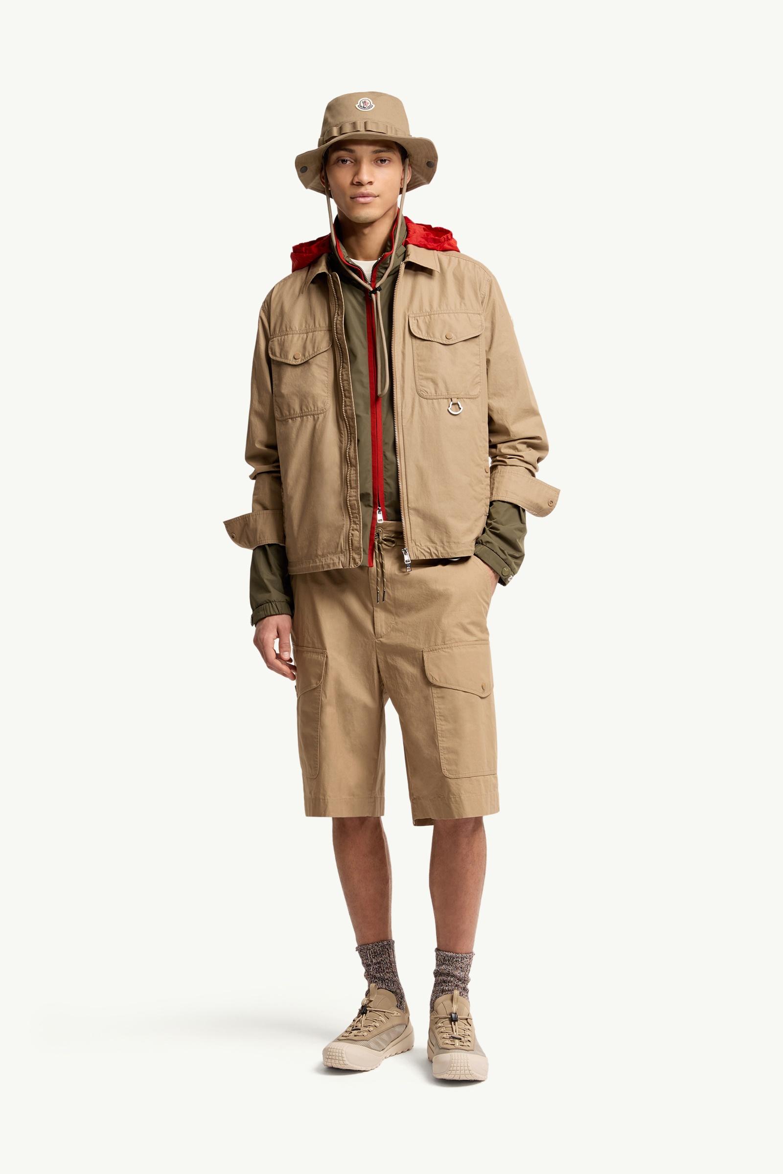Moncler Cotton Poplin Cargo Shorts Beige Beige