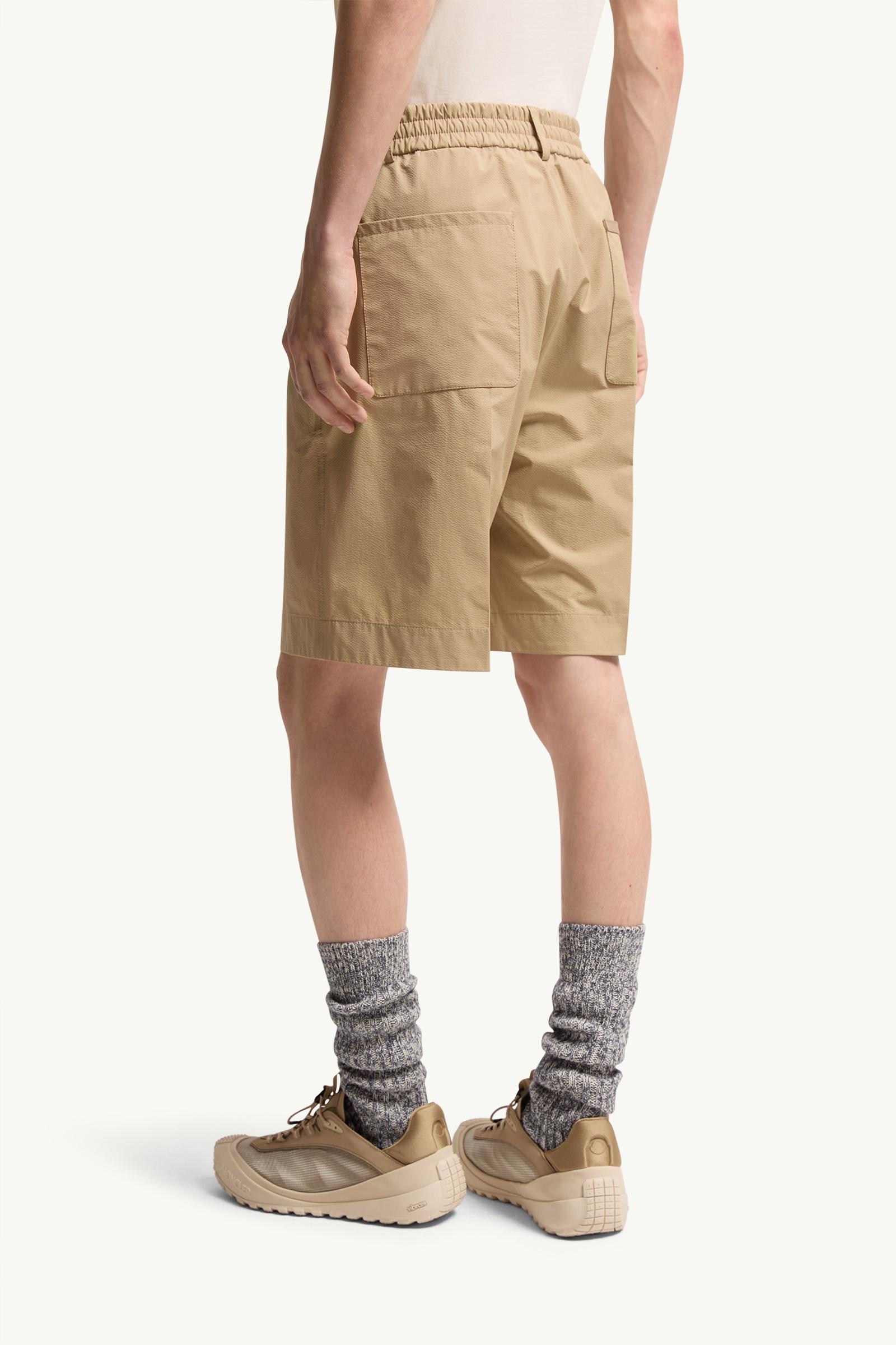 Moncler Seersucker Shorts Light Beige Light Beige
