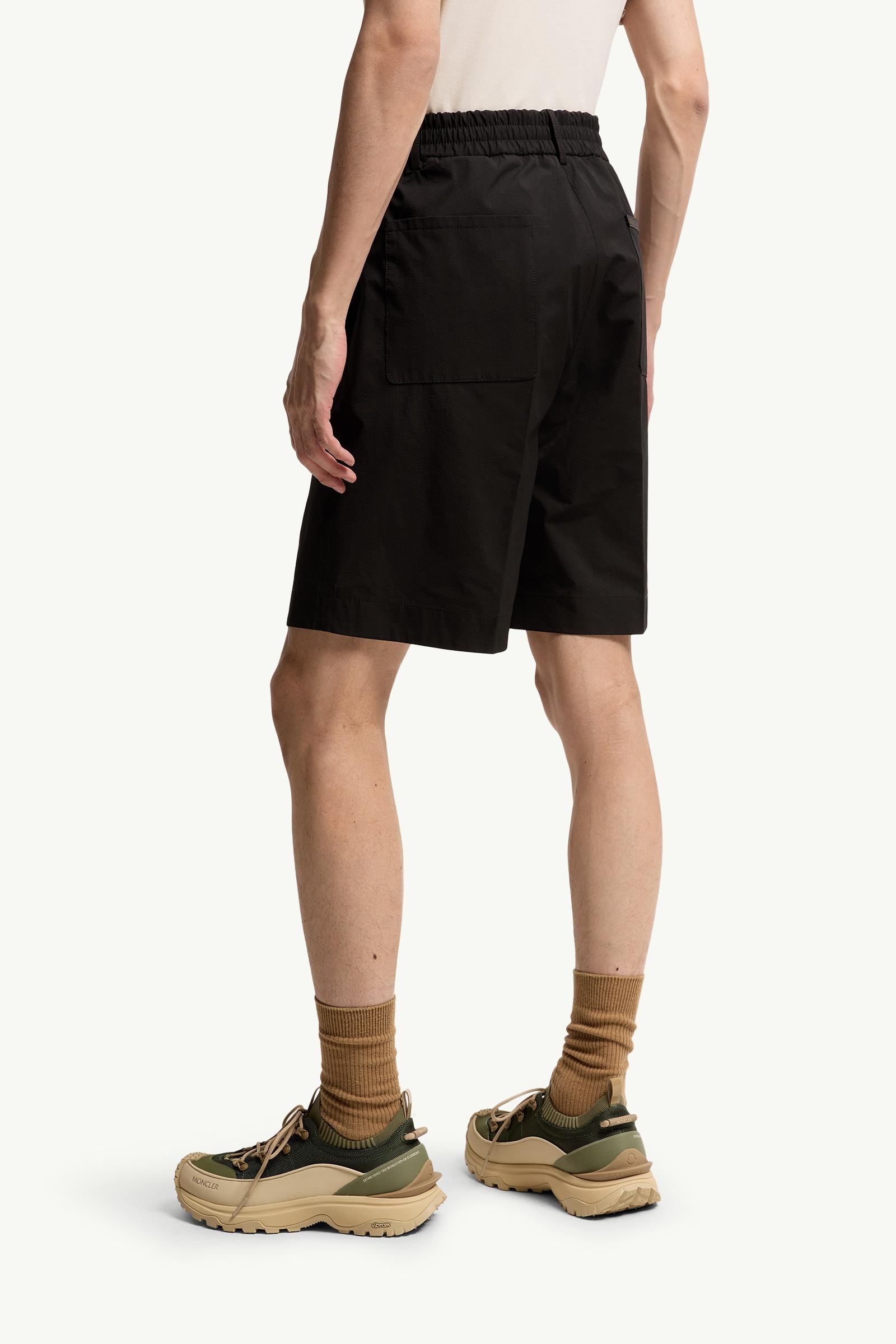 Moncler Seersucker Shorts Black Black