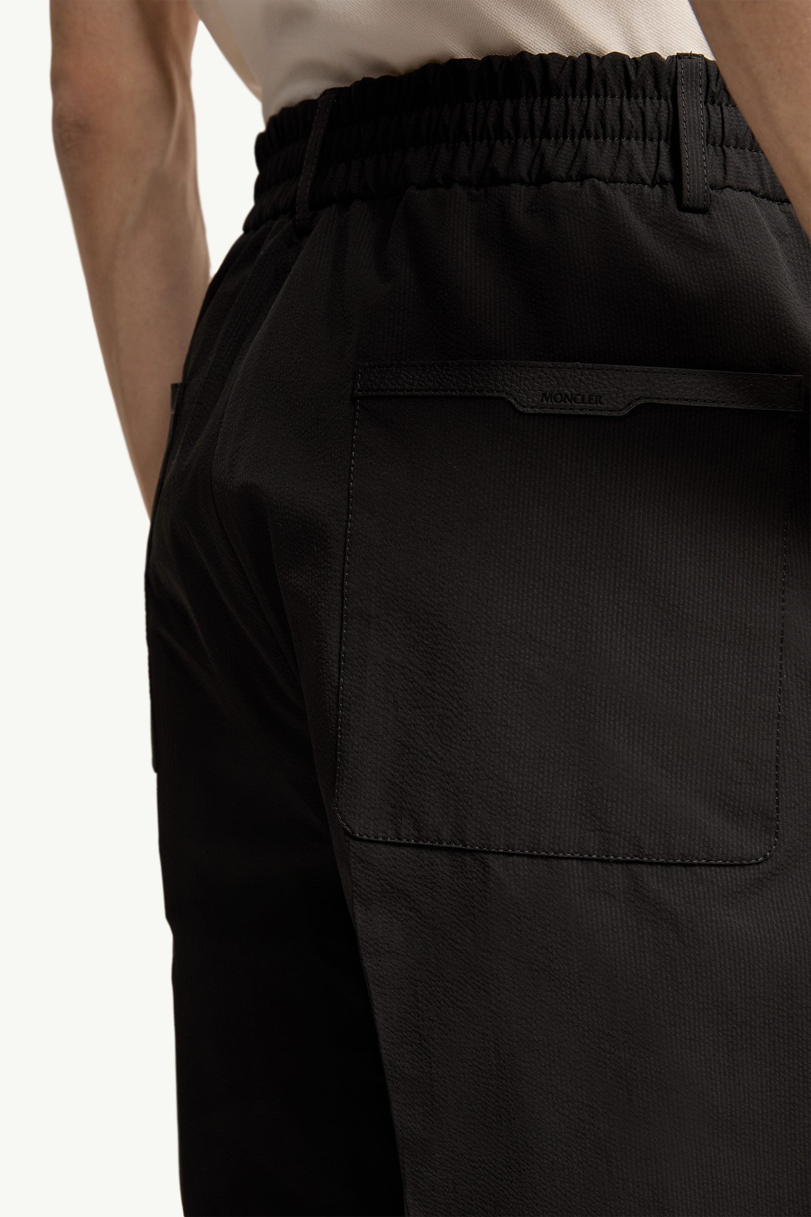 Moncler Seersucker Shorts Black Black