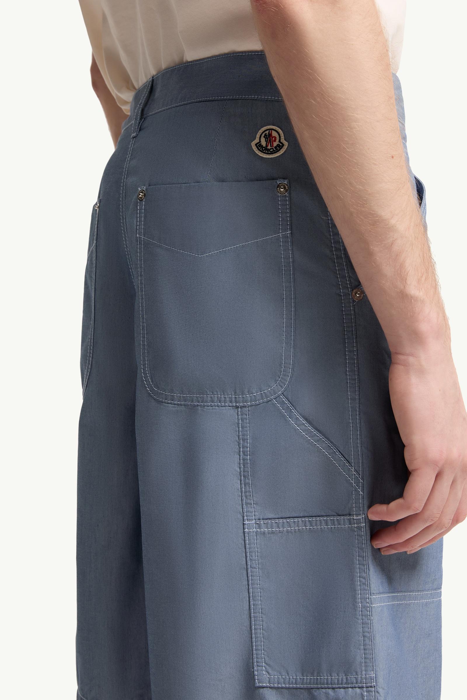 Moncler Chambray Cargo Shorts Powder Blue Powder Blue
