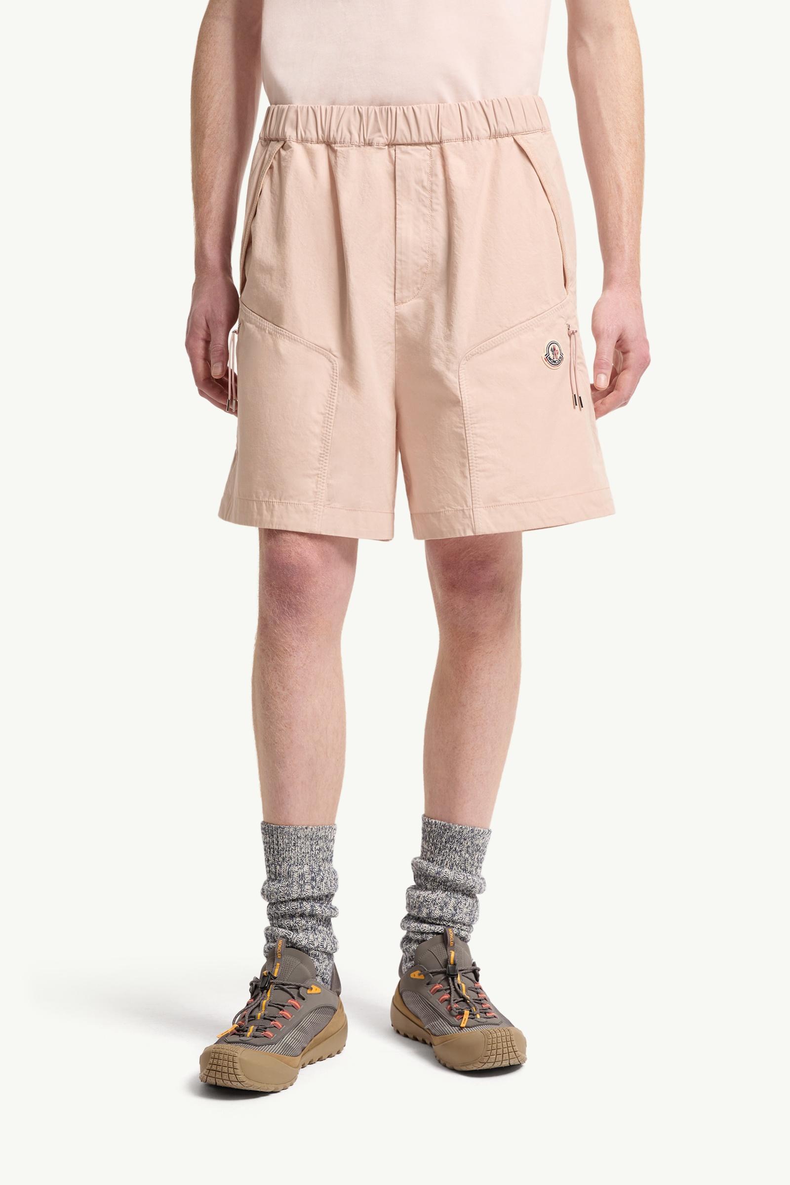 Moncler Cotton Poplin Bermuda Shorts Light Pink Light Pink