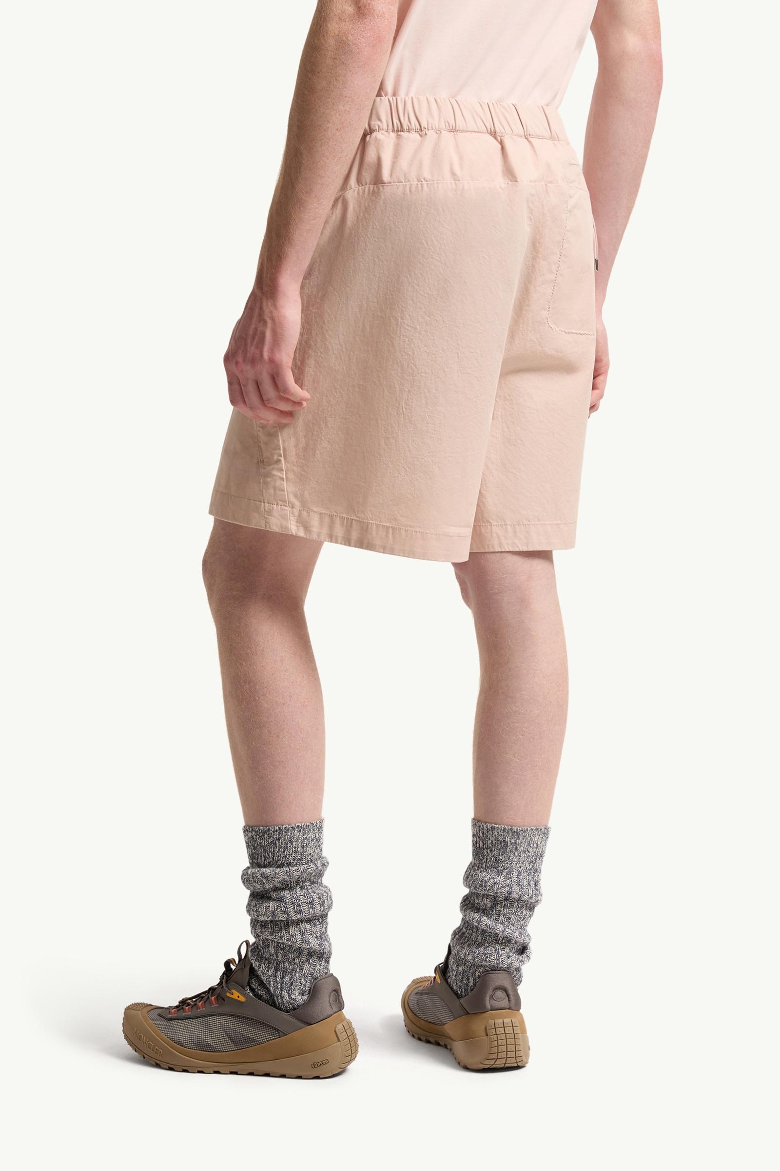 Moncler Cotton Poplin Bermuda Shorts Light Pink Light Pink