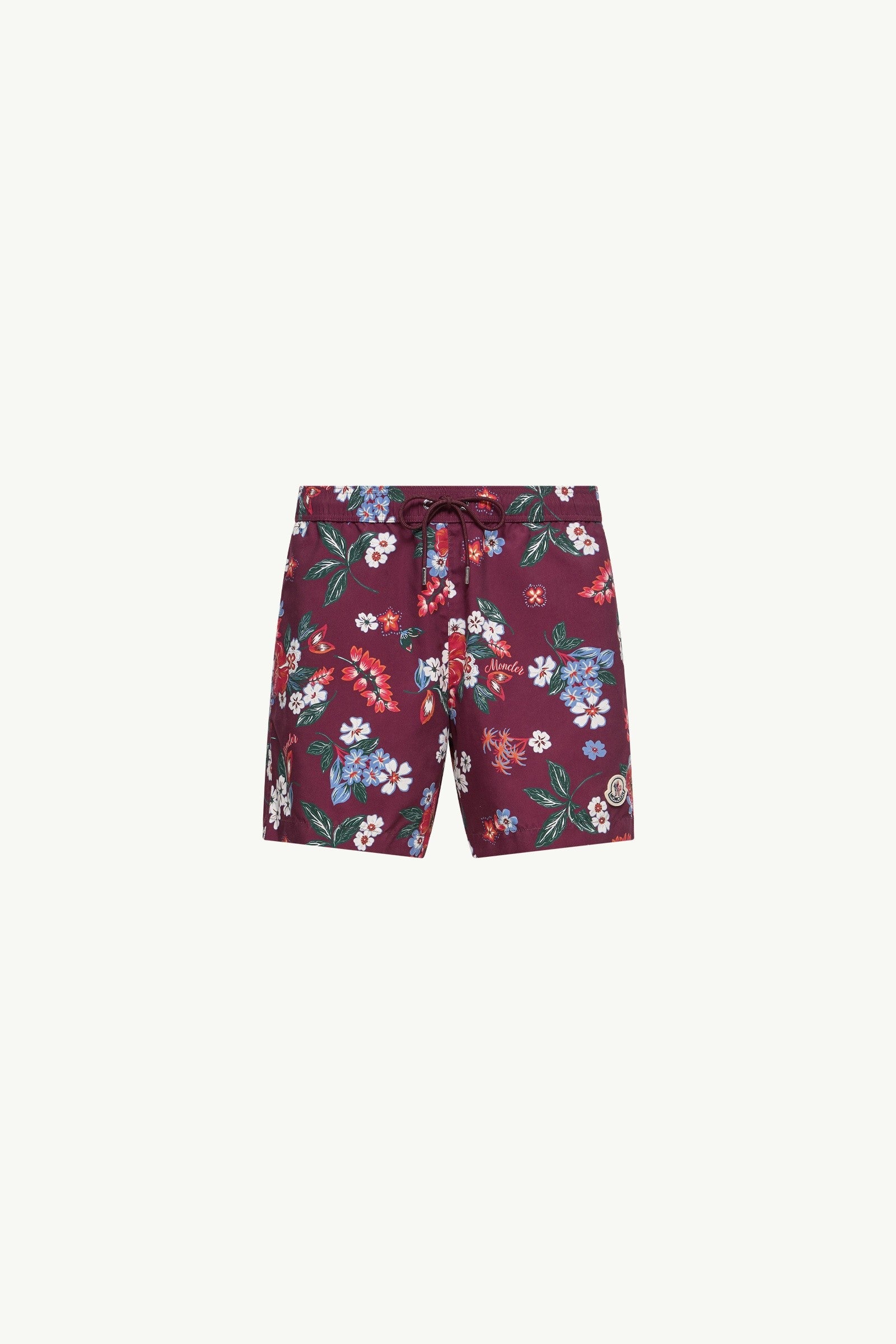 Moncler Floral Print Swim Shorts Burgundy Burgundy