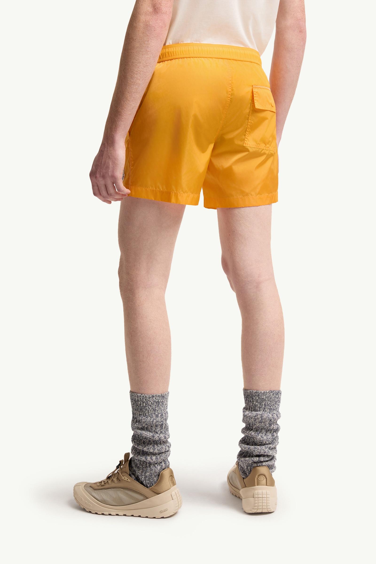 Moncler Logo Swim Shorts Yellow Yellow