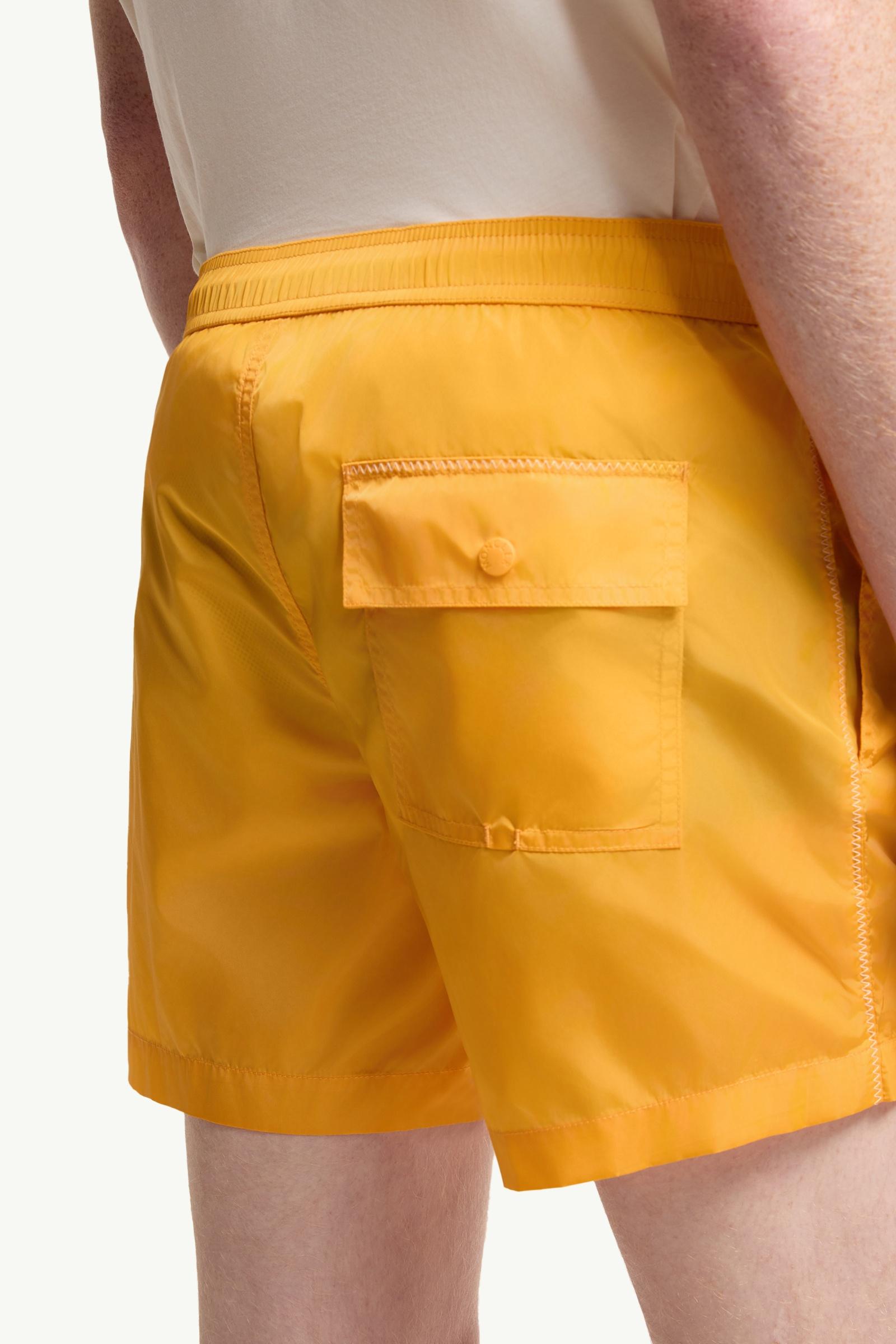 Moncler Logo Swim Shorts Yellow Yellow