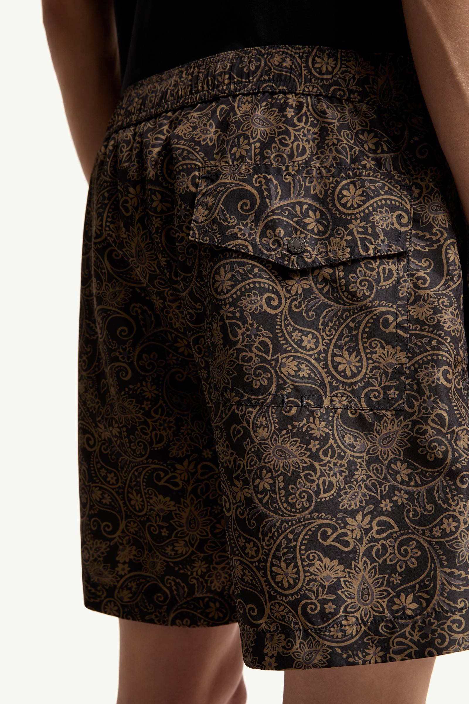 Moncler Paisley Print Swim Shorts Navy Blue Navy Blue