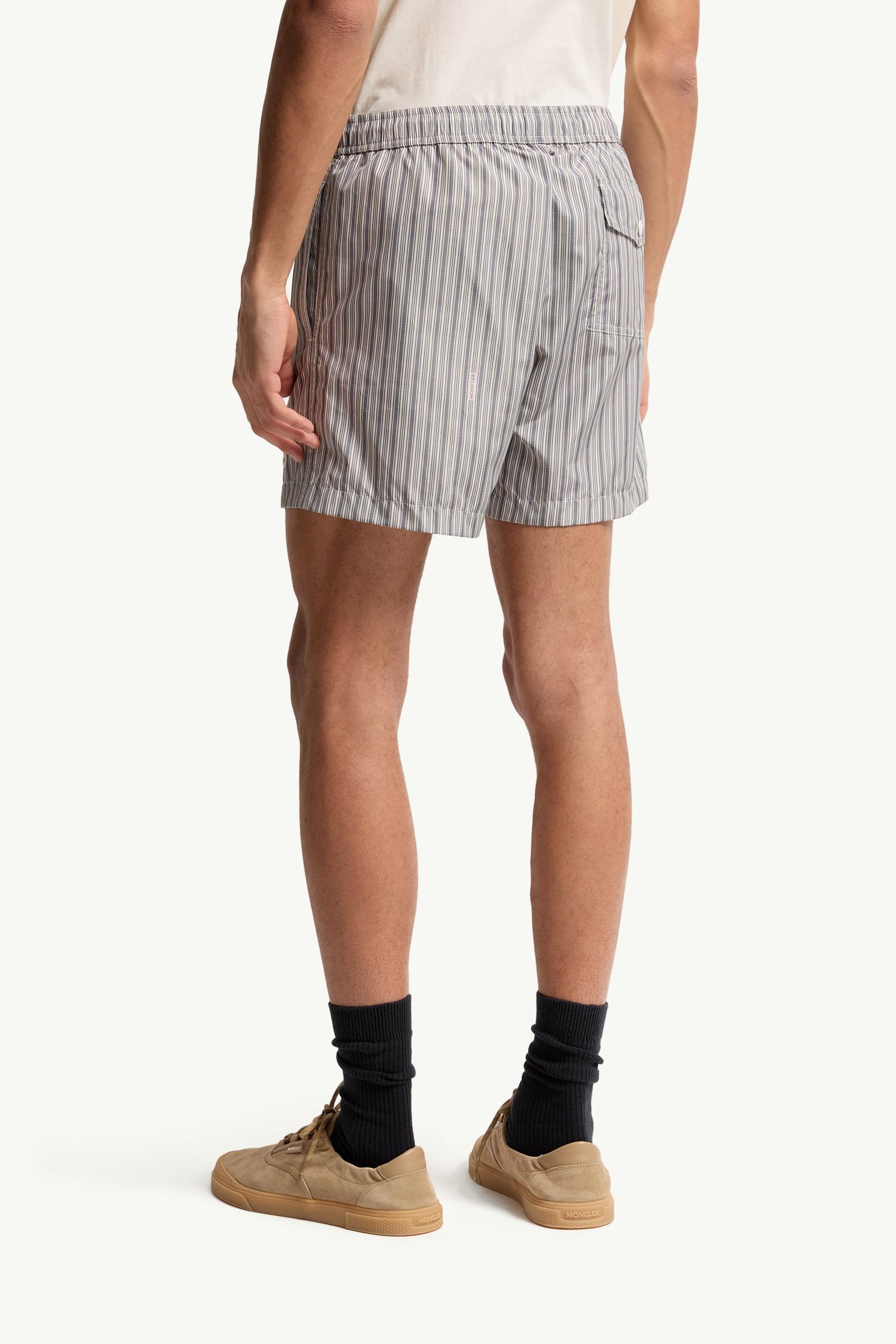 Moncler Striped Swim Shorts White & Blue White & Blue