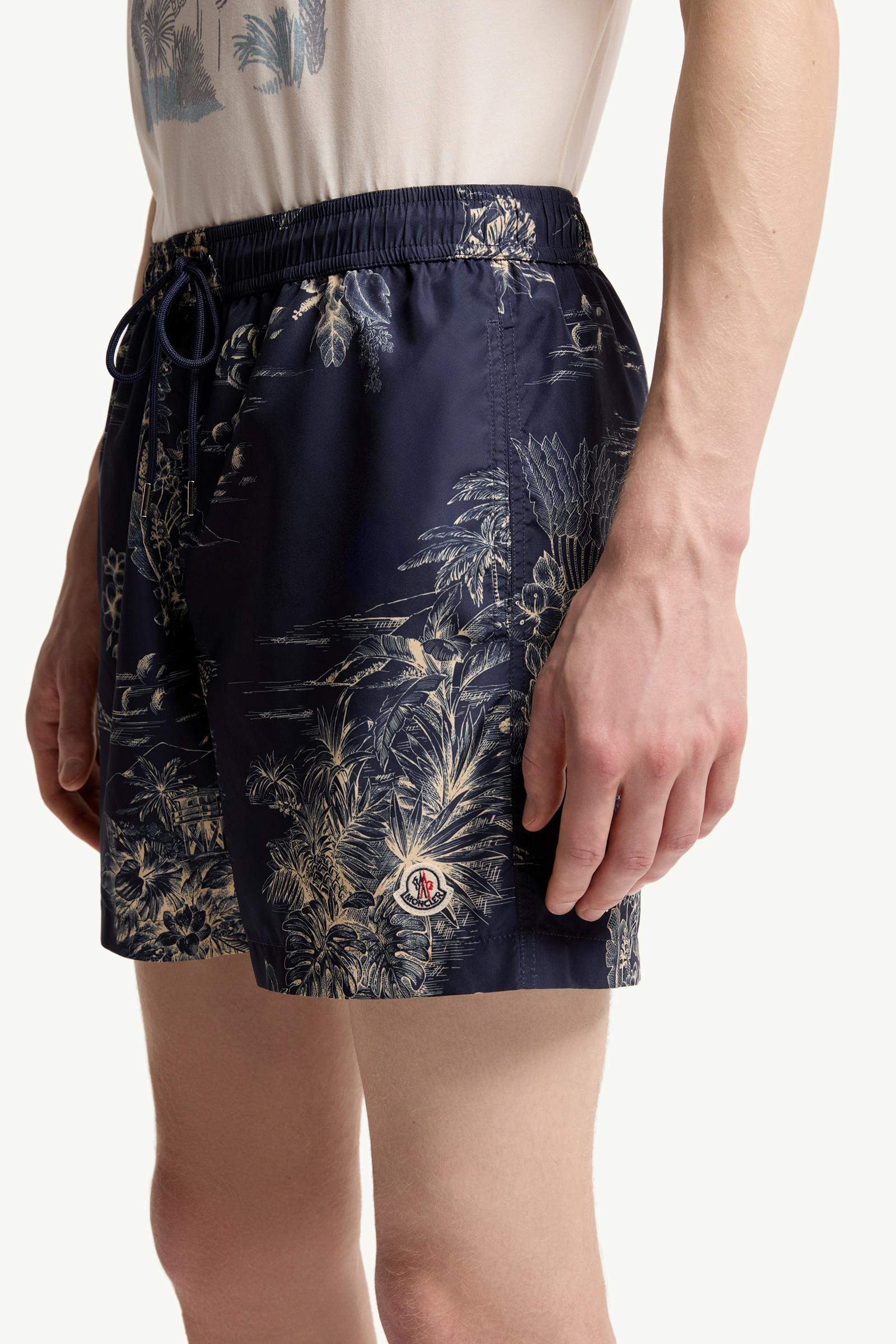 Moncler Floral Print Swim Shorts Navy Blue Navy Blue