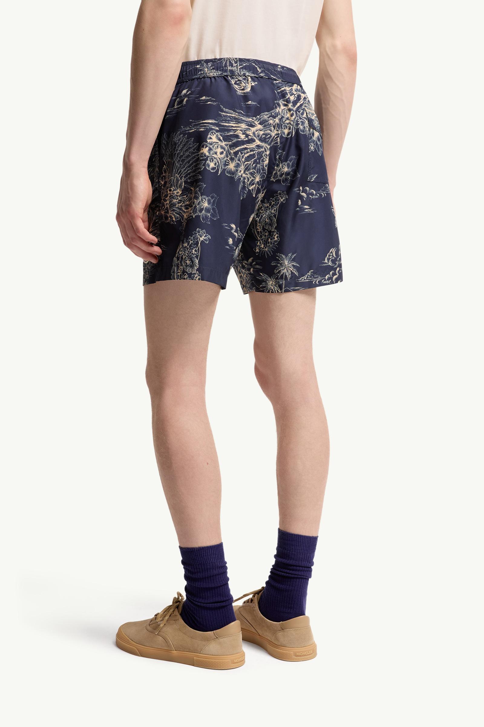 Moncler Floral Print Swim Shorts Navy Blue Navy Blue