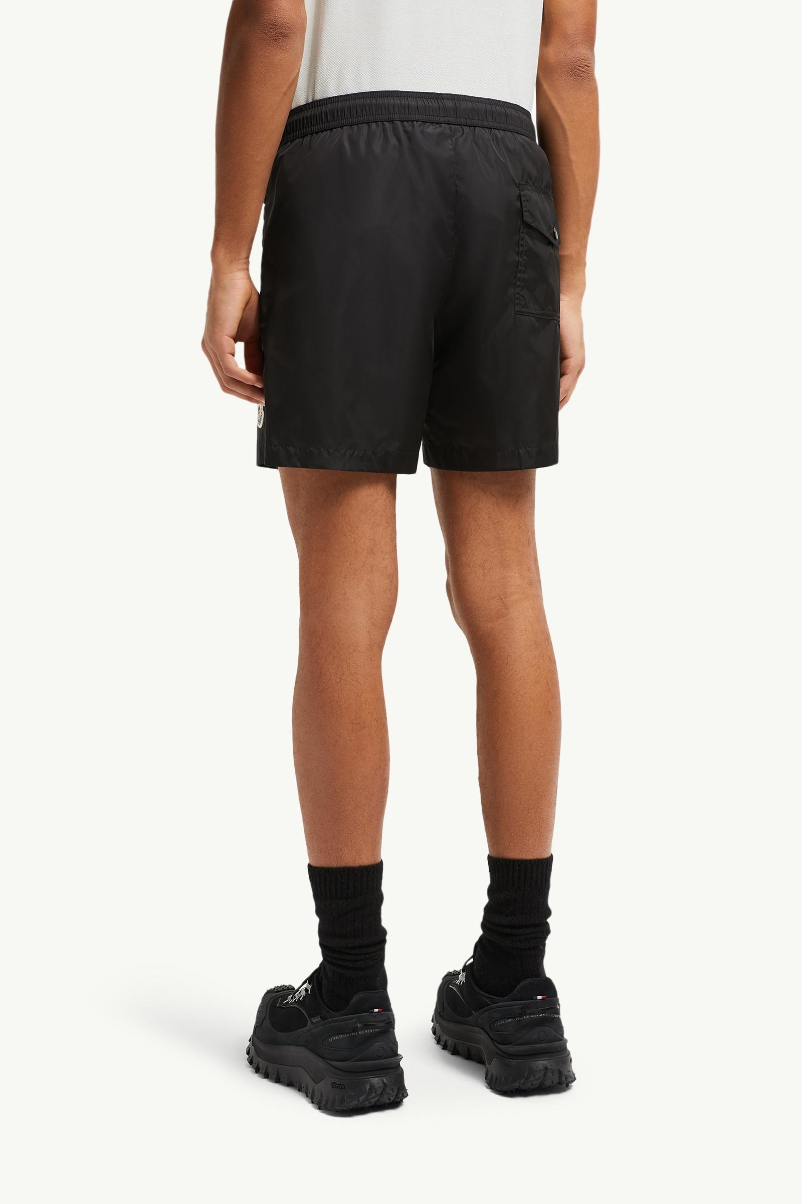 Moncler Logo Patch Swim Shorts Black Black