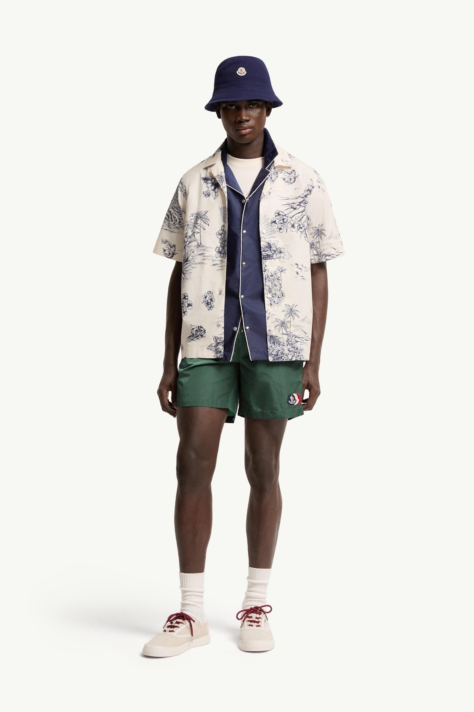 Moncler Logo Patch Swim Shorts Emerald Green Emerald Green