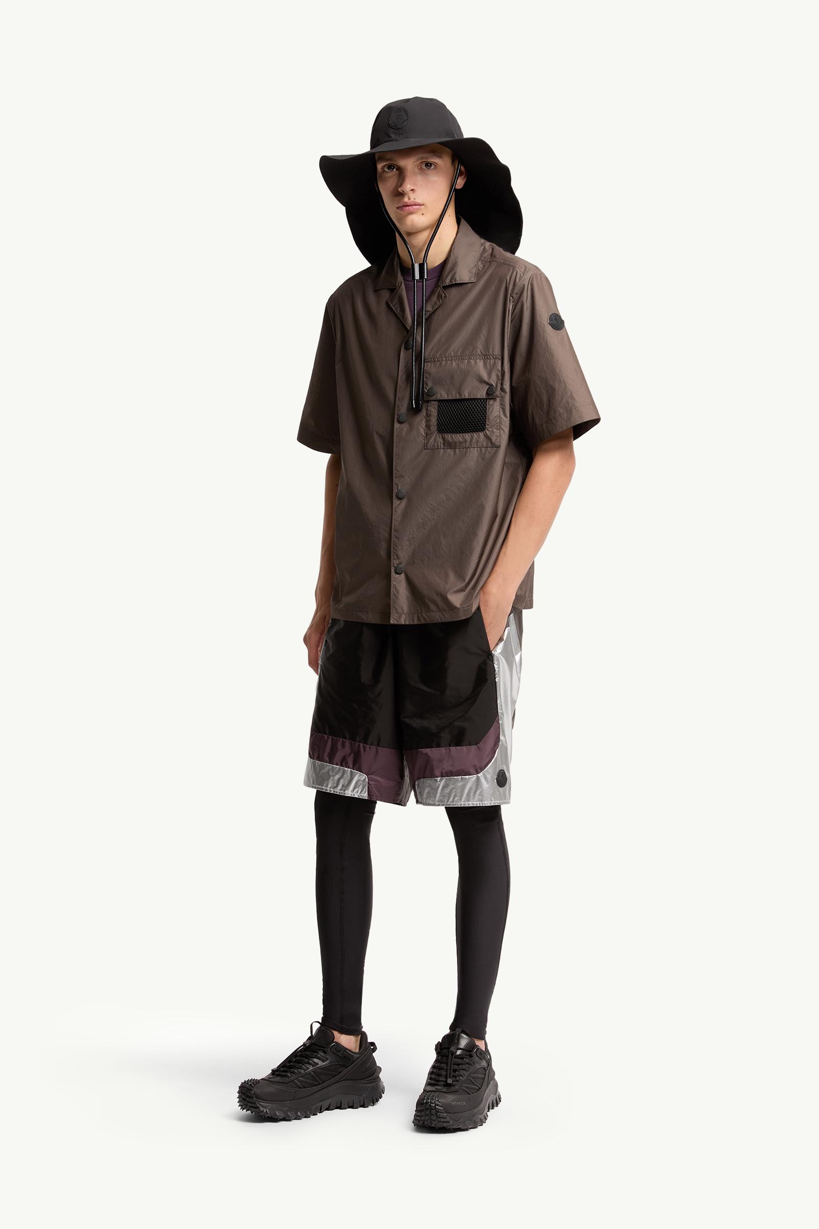 Moncler Logo Short Sleeve Shirt Brown Brown
