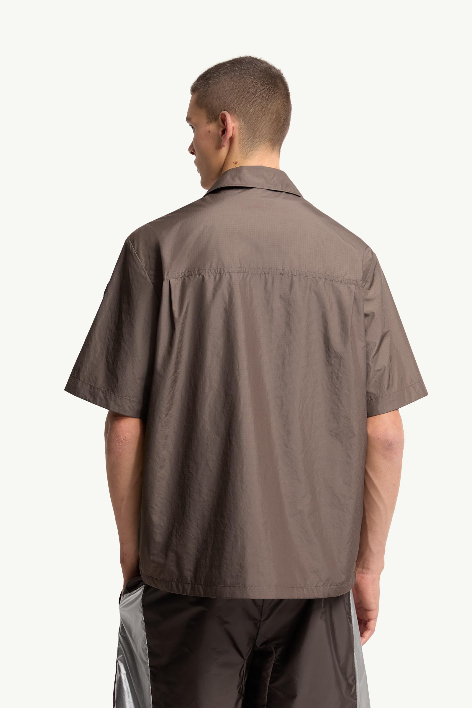 Moncler Logo Short Sleeve Shirt Brown Brown