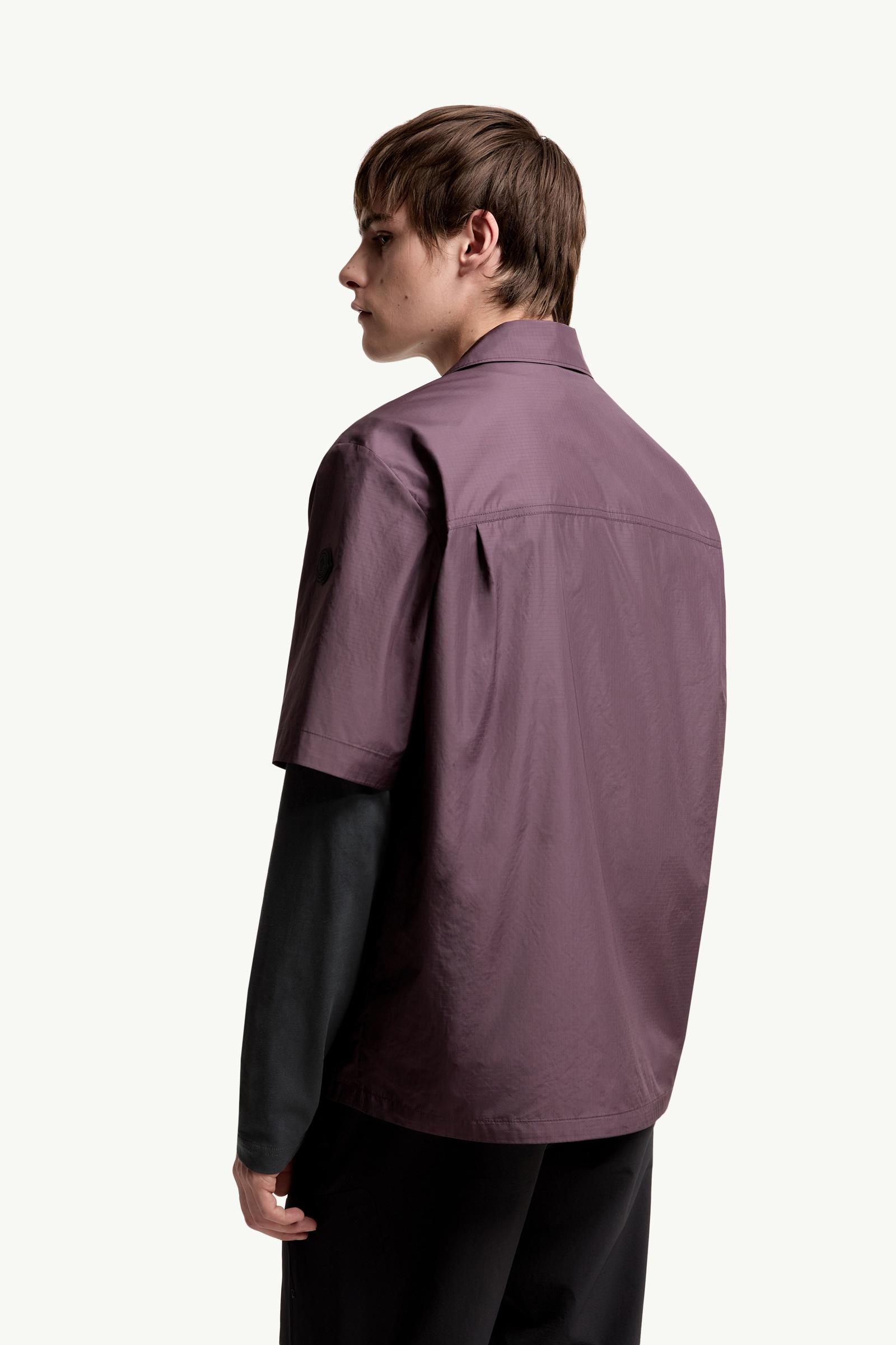 Moncler Logo Short Sleeve Shirt Grape Red Grape Red