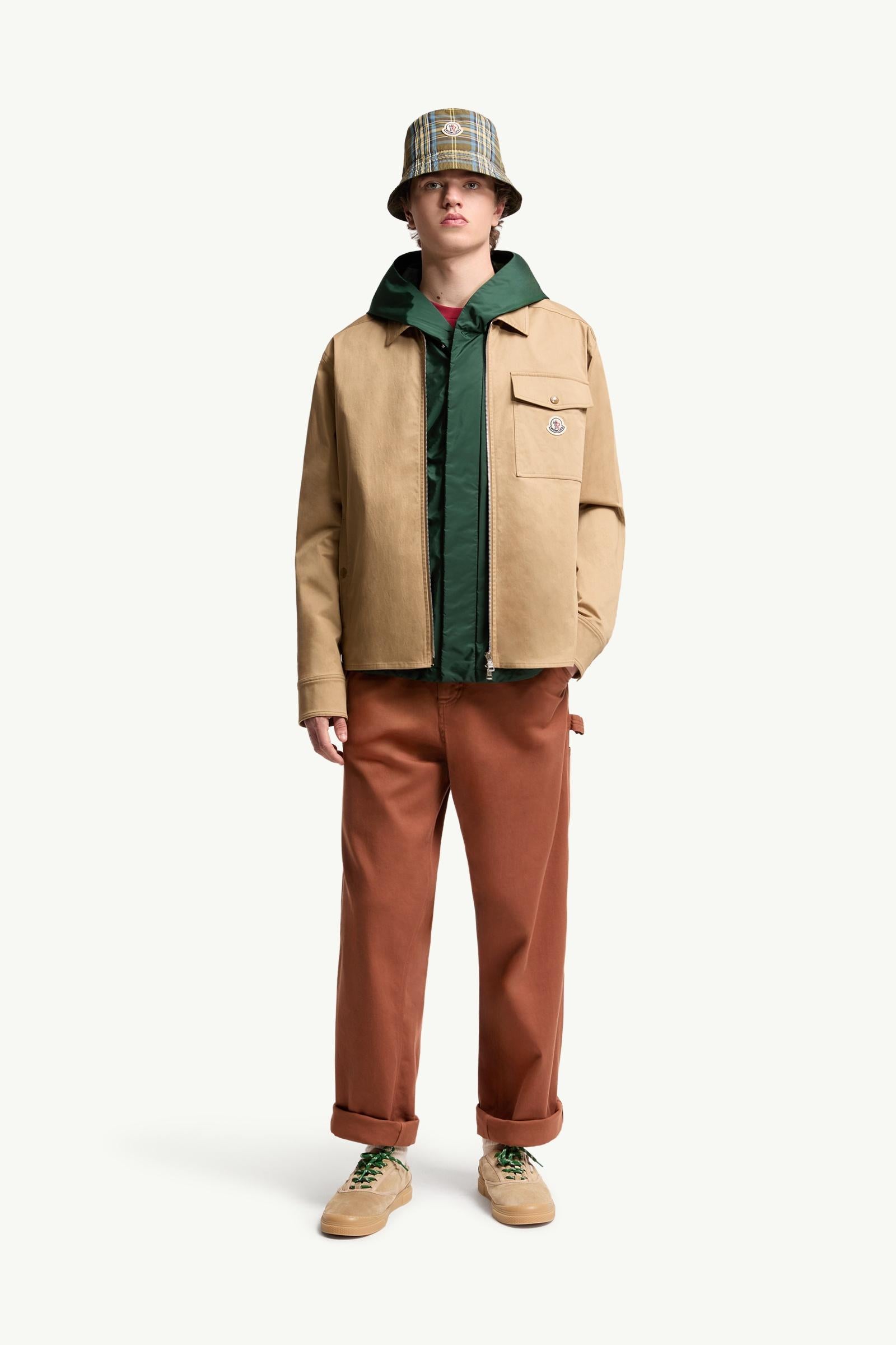 Moncler Cotton Blend Gabardine Shirt Jacket Beige Beige