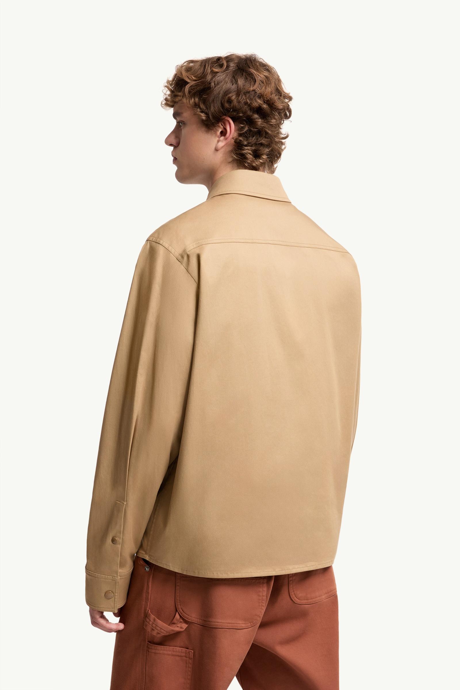 Moncler Cotton Blend Gabardine Shirt Jacket Beige Beige