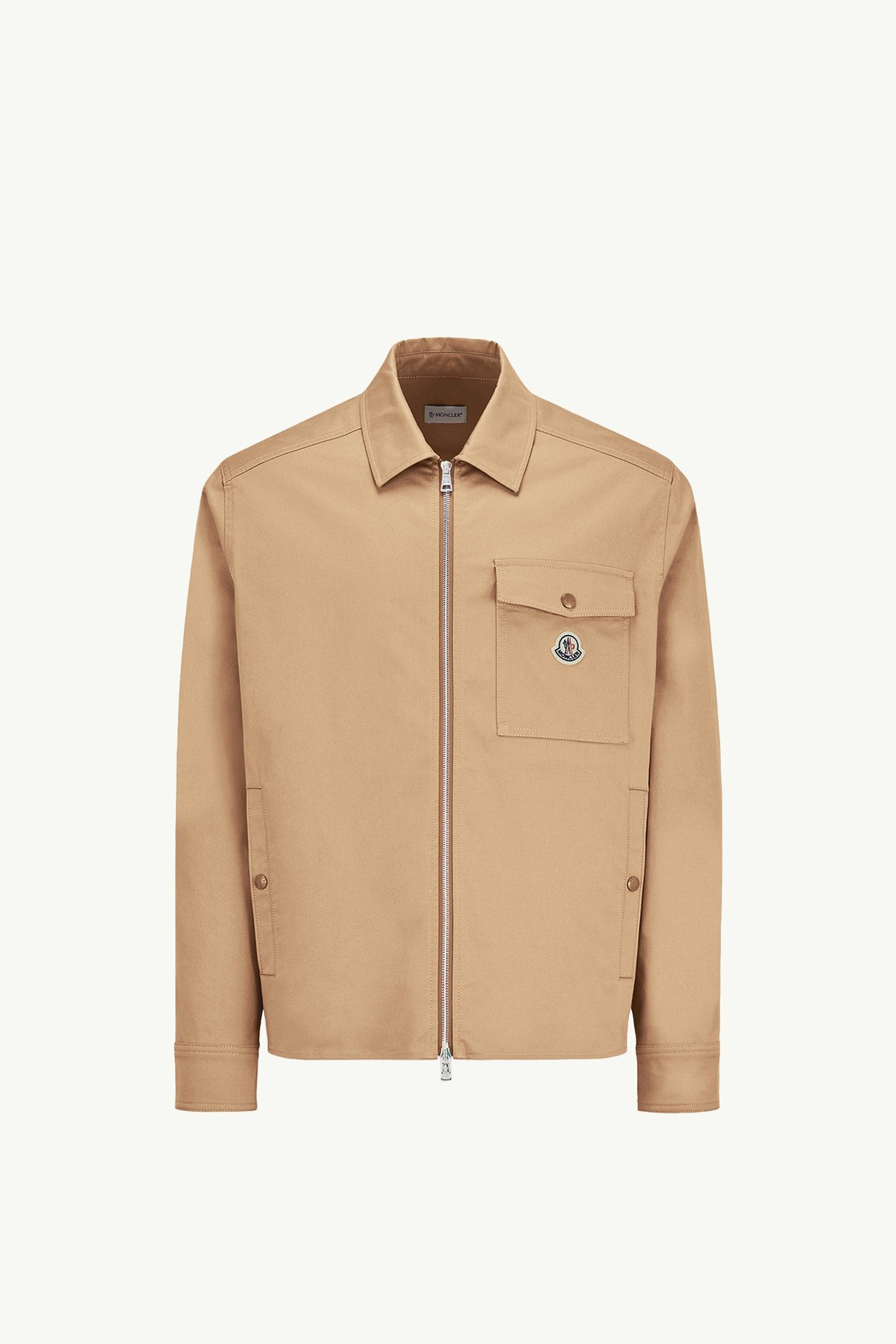 Moncler Cotton Blend Gabardine Shirt Jacket Beige Beige