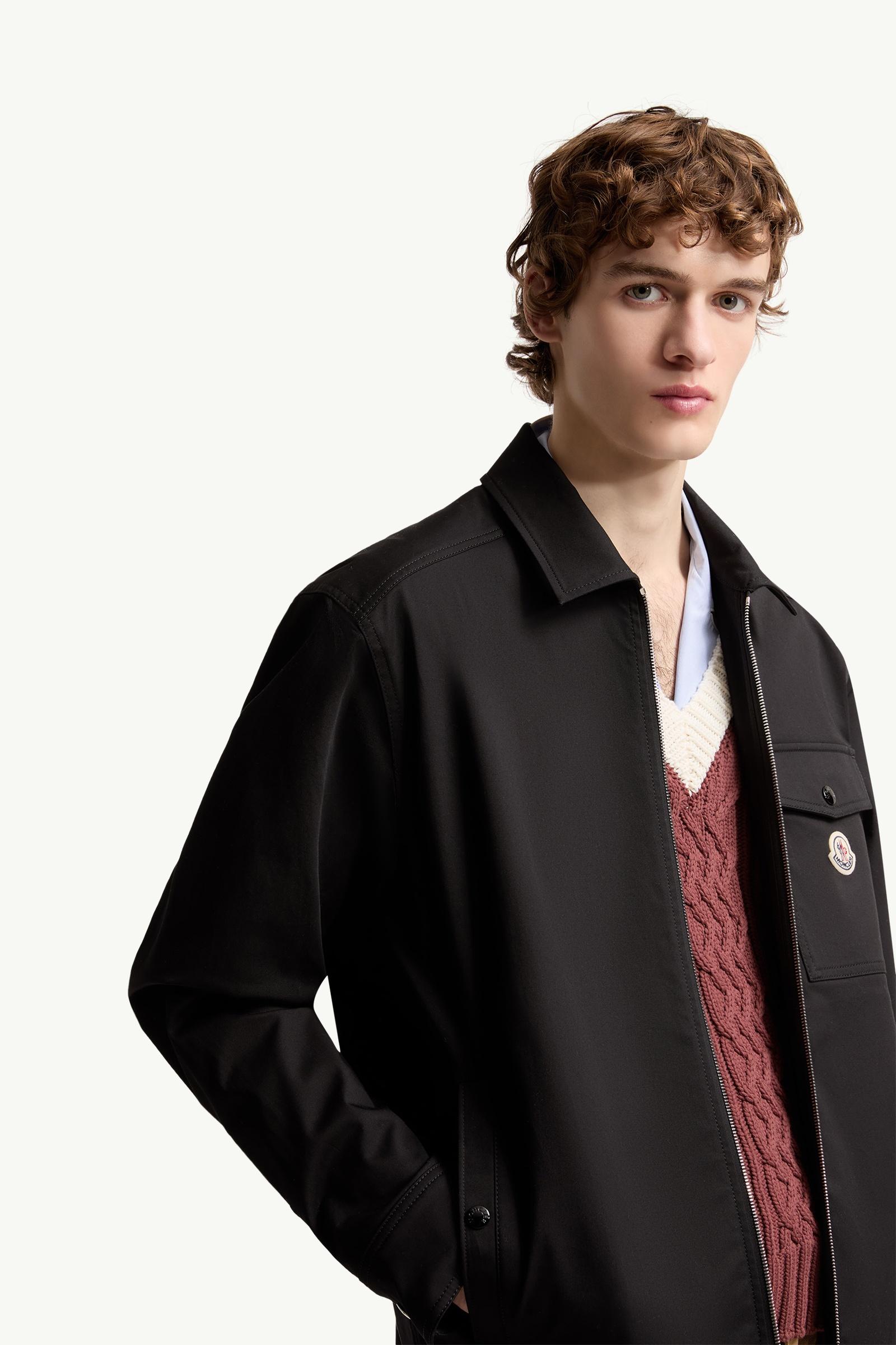 Moncler Cotton Blend Gabardine Shirt Jacket Black Black