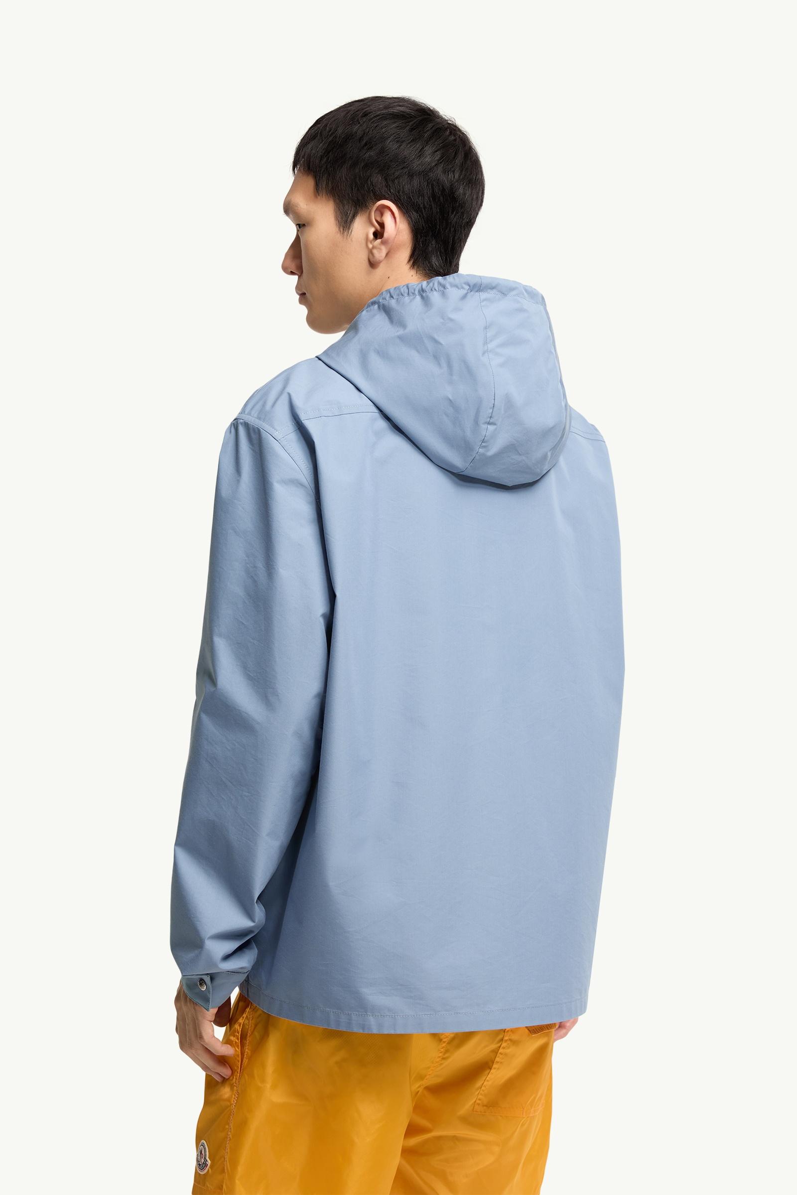 Moncler Cotton Blend Poplin Shirt Jacket Cobalt Blue Cobalt Blue
