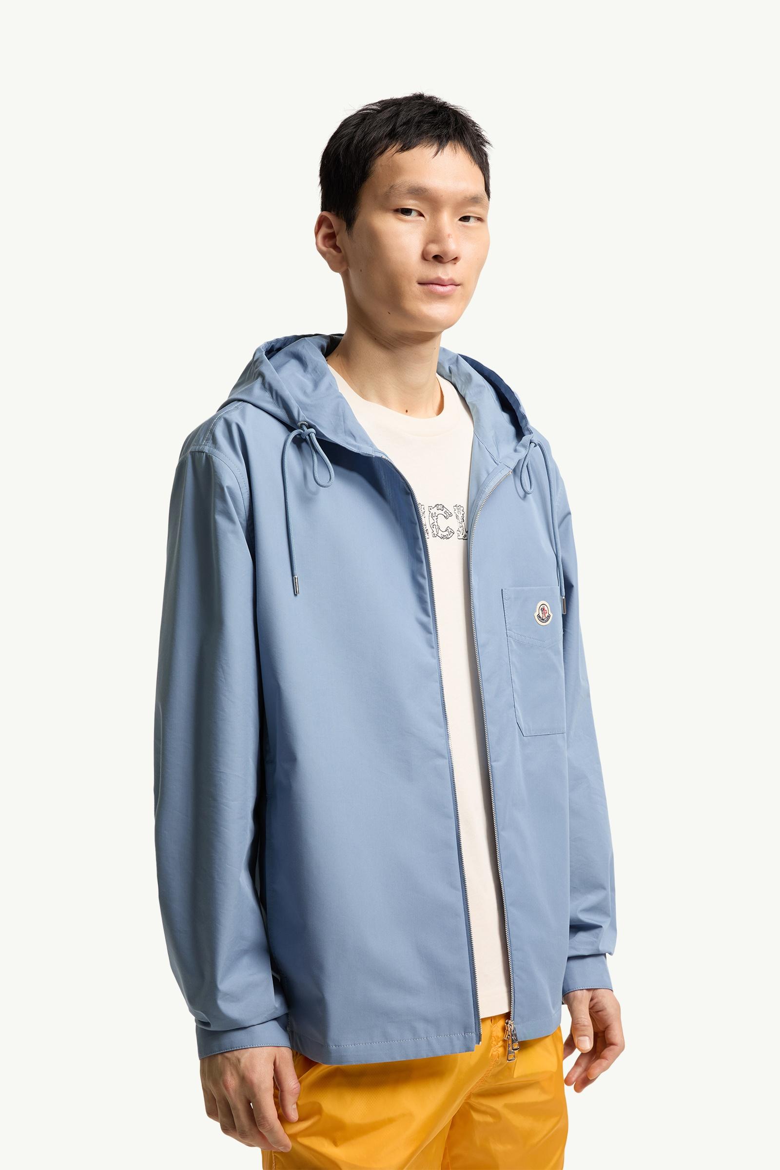 Moncler Cotton Blend Poplin Shirt Jacket Cobalt Blue Cobalt Blue