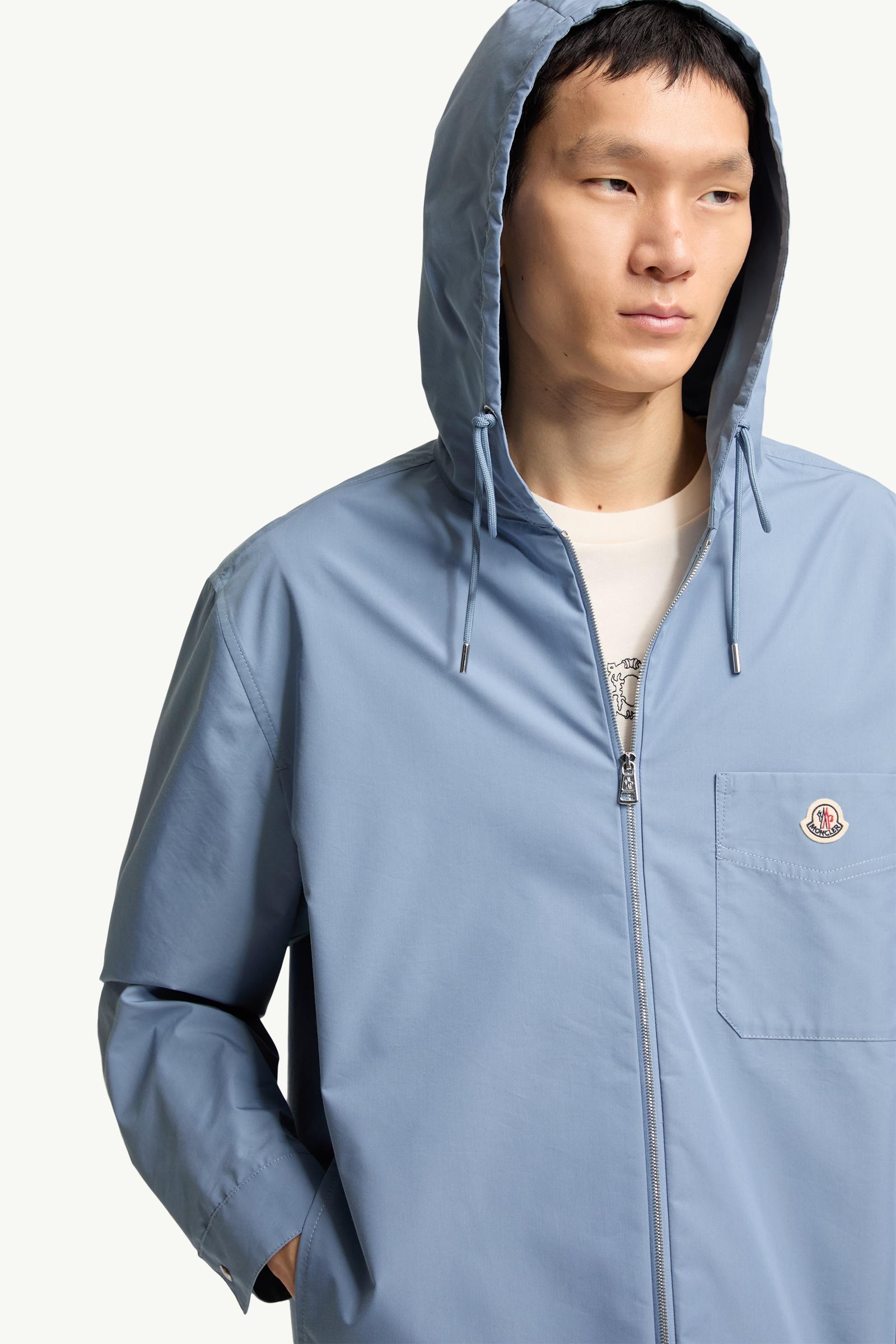Moncler Cotton Blend Poplin Shirt Jacket Cobalt Blue Cobalt Blue