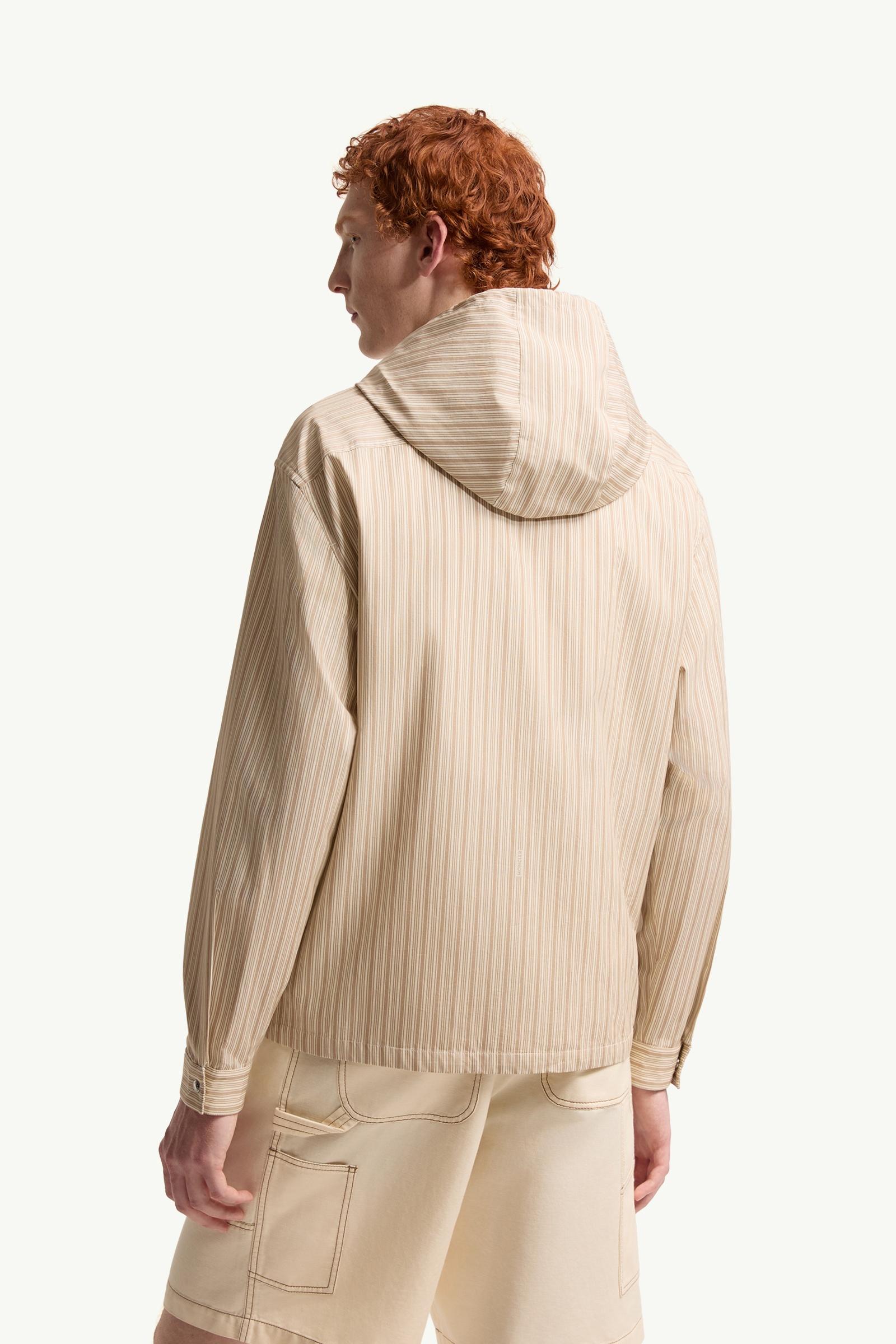 Moncler Striped Cotton Poplin Shirt Beige Beige