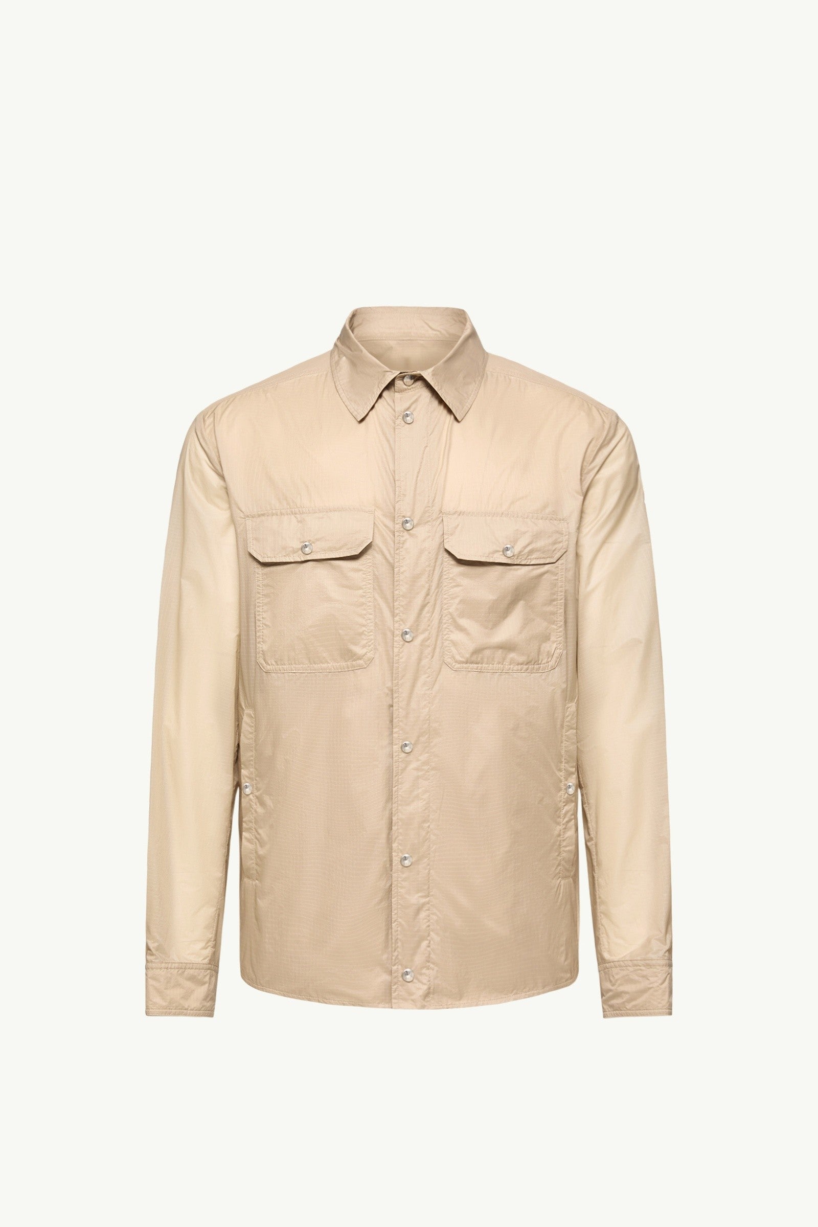 Moncler Logo Patch Long Sleeve Shirt Beige Beige