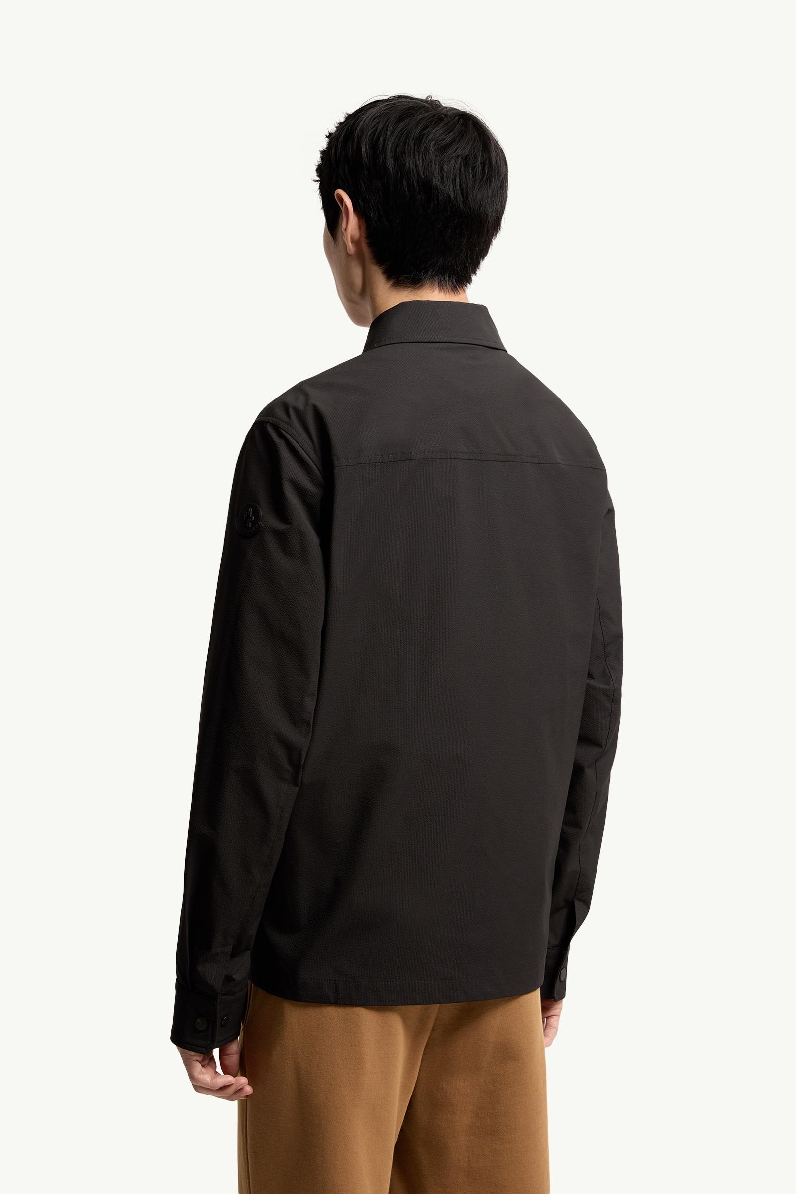 Moncler Seersucker Shirt Jacket Black Black