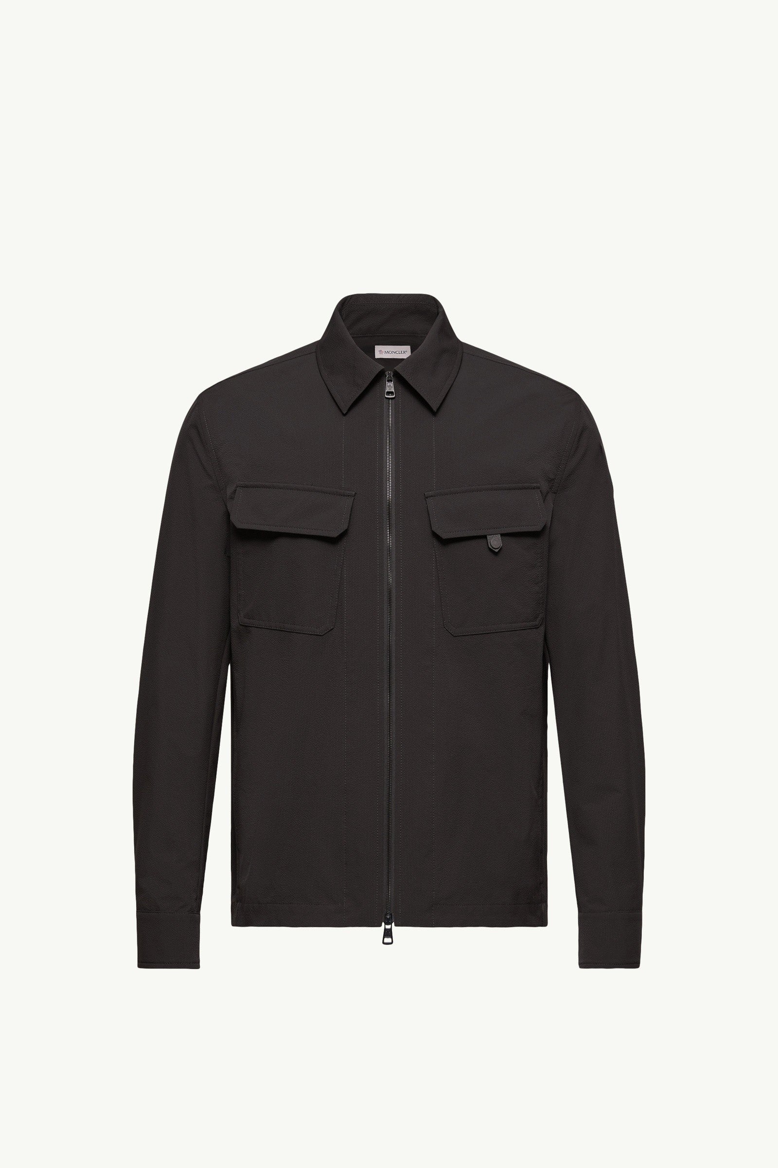 Moncler Seersucker Shirt Jacket Black Black